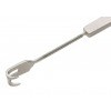 Hand Held Retractor with Flexible Spring Shaft, Double Pronged Sharp 6mm Wide x 7mm Deep, Overall Length 160mm