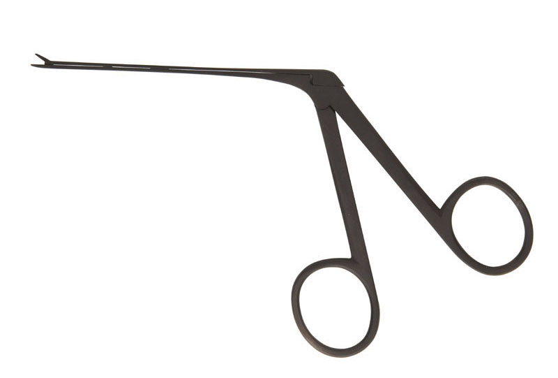 Cawthorne Aural Forceps Black Finish Extra Fine 0.5mm x 4mm Jaws,  75mm Tip to Shoulder Length - Bolton Surgical