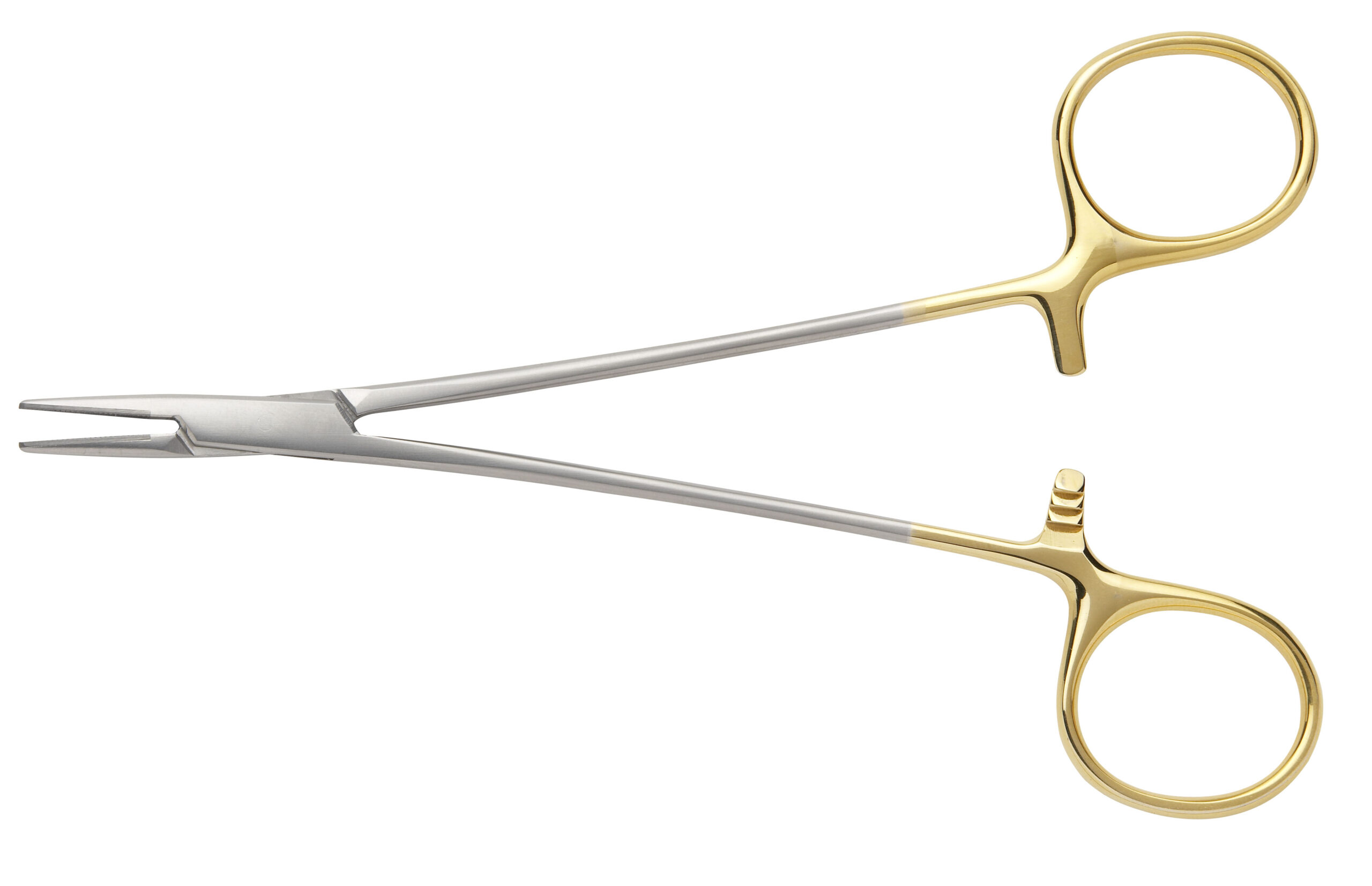 Lawrence Needle Holder with Tungsten Carbide Inserts (Serration Pitch 0.4mm for Suture Size 3/0 to 6/0) Overall Length 150mm - Bolton Surgical