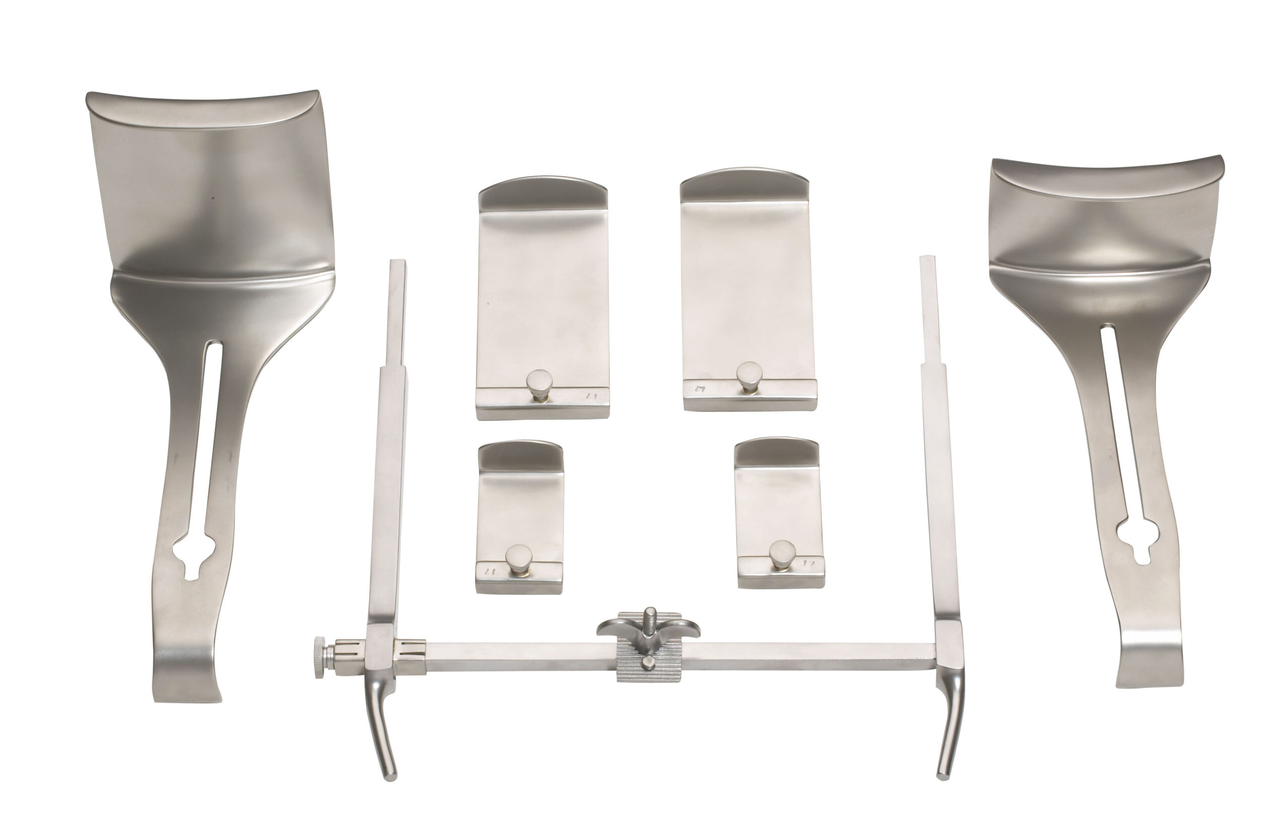 Goligher Abdominal Self Retaining Retractor Complete with 2 Centre Blades 90mm (D) x 90mm (W) & 55mm (D) x 90mm (W) and 2 Sets of Lateral Blades 90mm (D) x 50mm (W) & 50mm (D) x 30mm (W) - Bolton Surgical