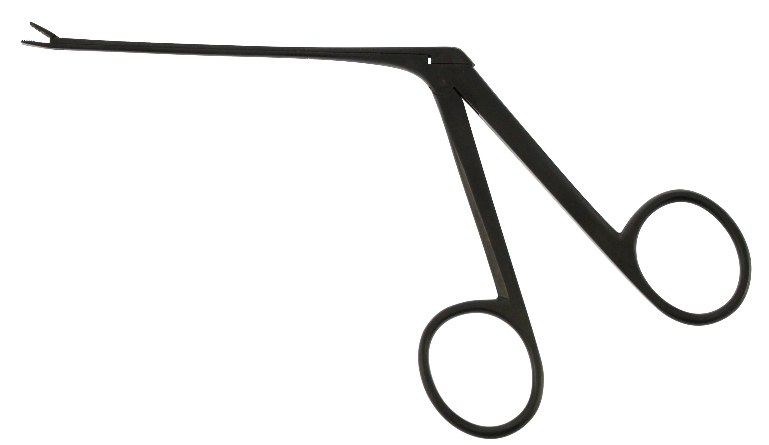 Beale Aural Forceps Black Finish Extra Fine 4mm x 2.5mm Triangular Jaws Overall Length 150mm - Bolton Surgical