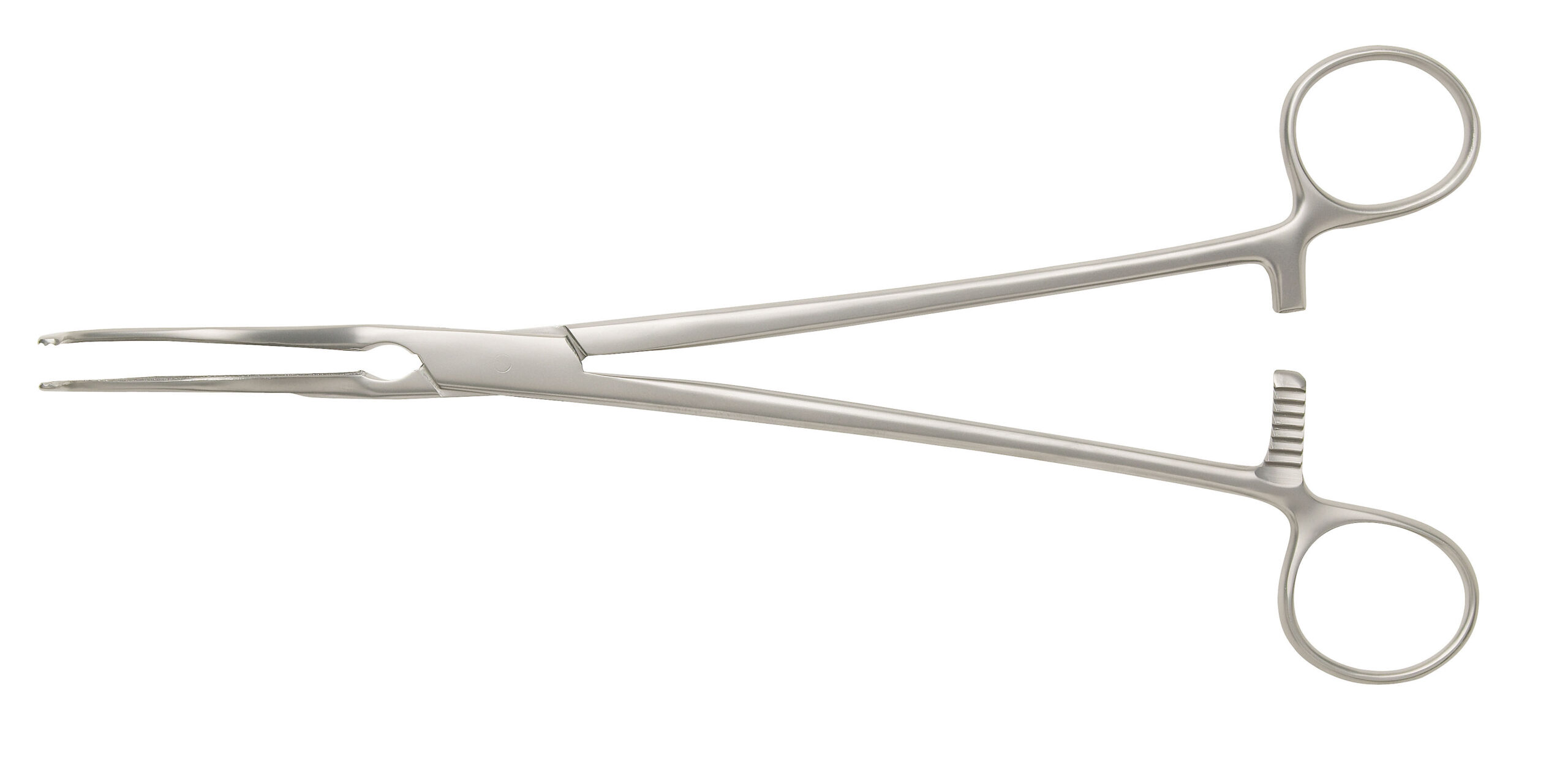 Herrick Kidney Pedicle Clamp Double Angled 80mm 1 x 2 Debakey Atraumatic Jaw Overall Length 265mm - Bolton Surgical