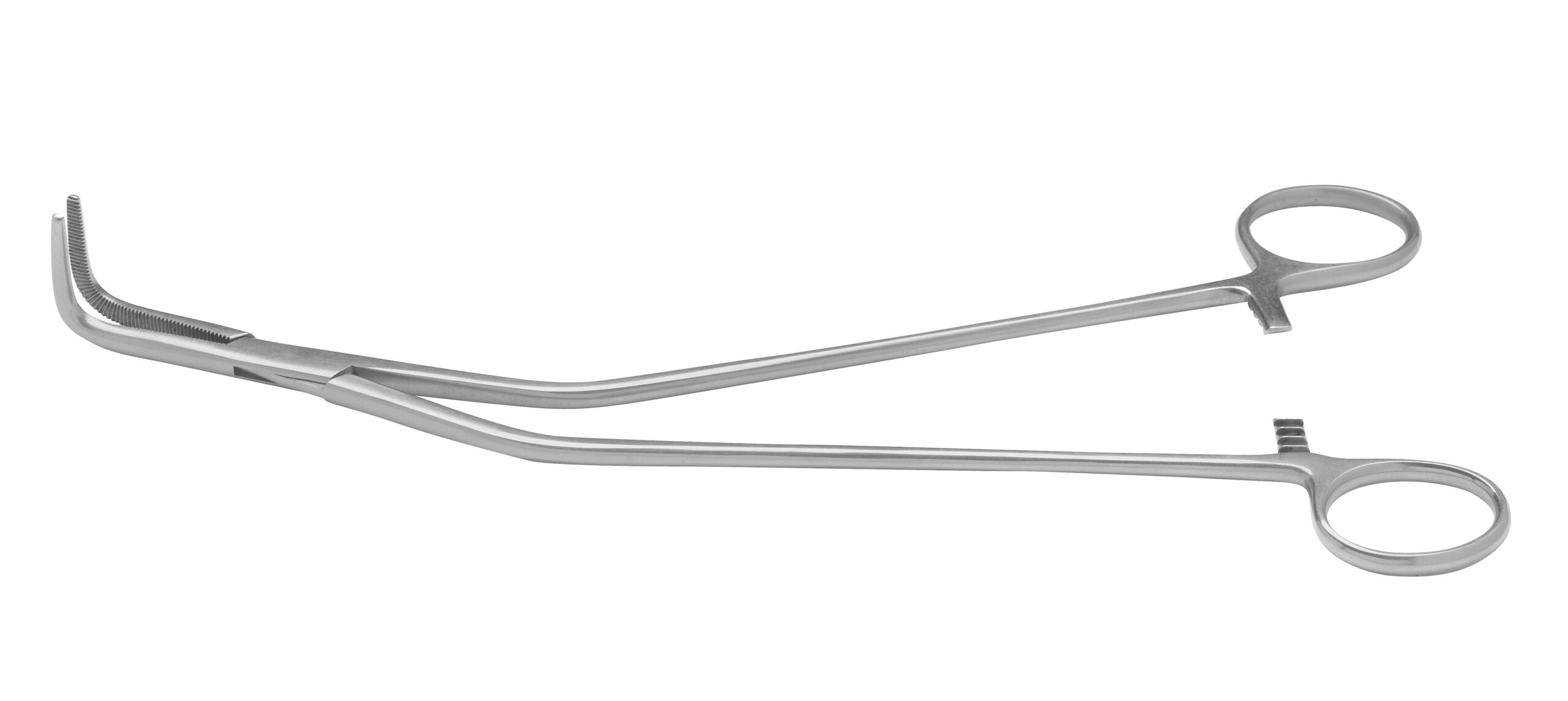 McDougal Prostatectomy Clamp Angled to Right with 40mm Fully Serrated Jaw Overall Length 255mm - Bolton Surgical