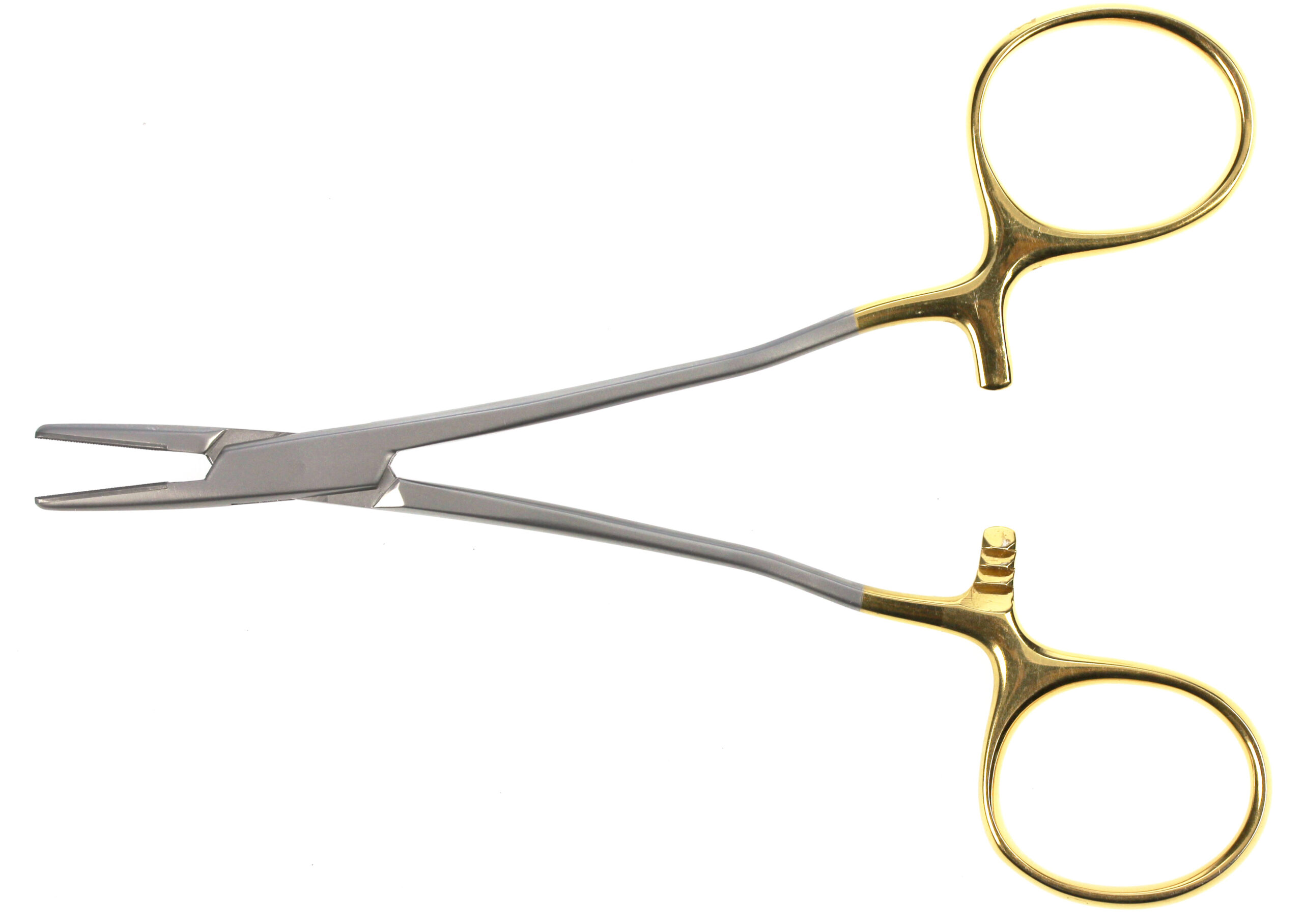 Fry Needle Holder with Tungsten Carbide Jaws (Serration Pitch 0.4mm for Suture Size 3/0 to 6/0) Overall Length 125mm - Bolton Surgical