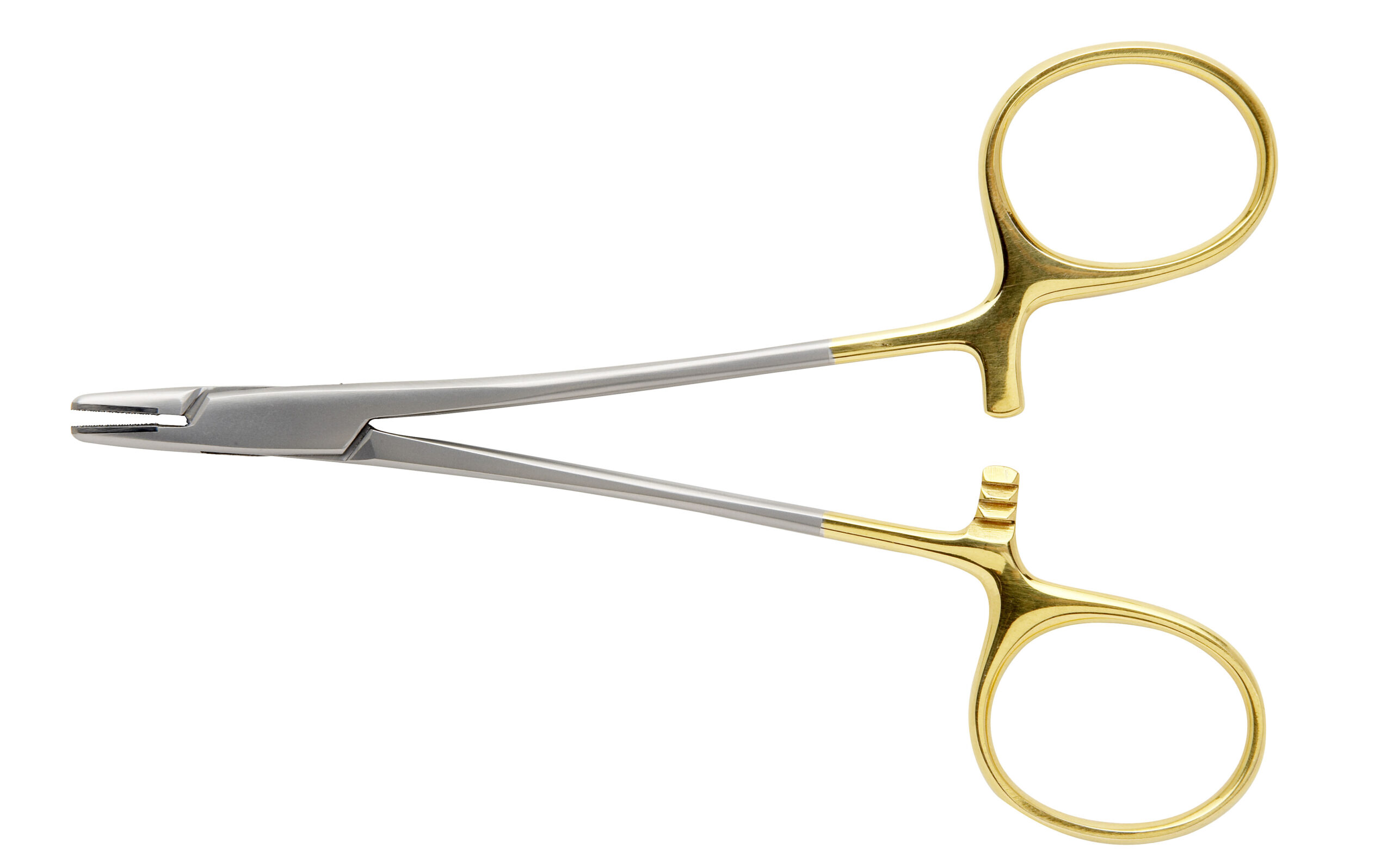Derf Needle Holder Tungsten Carbide Jaws (Serration Pitch 0.4mm for Suture Size 3/0 to 6/0) Overall Length 120mm - Bolton Surgical