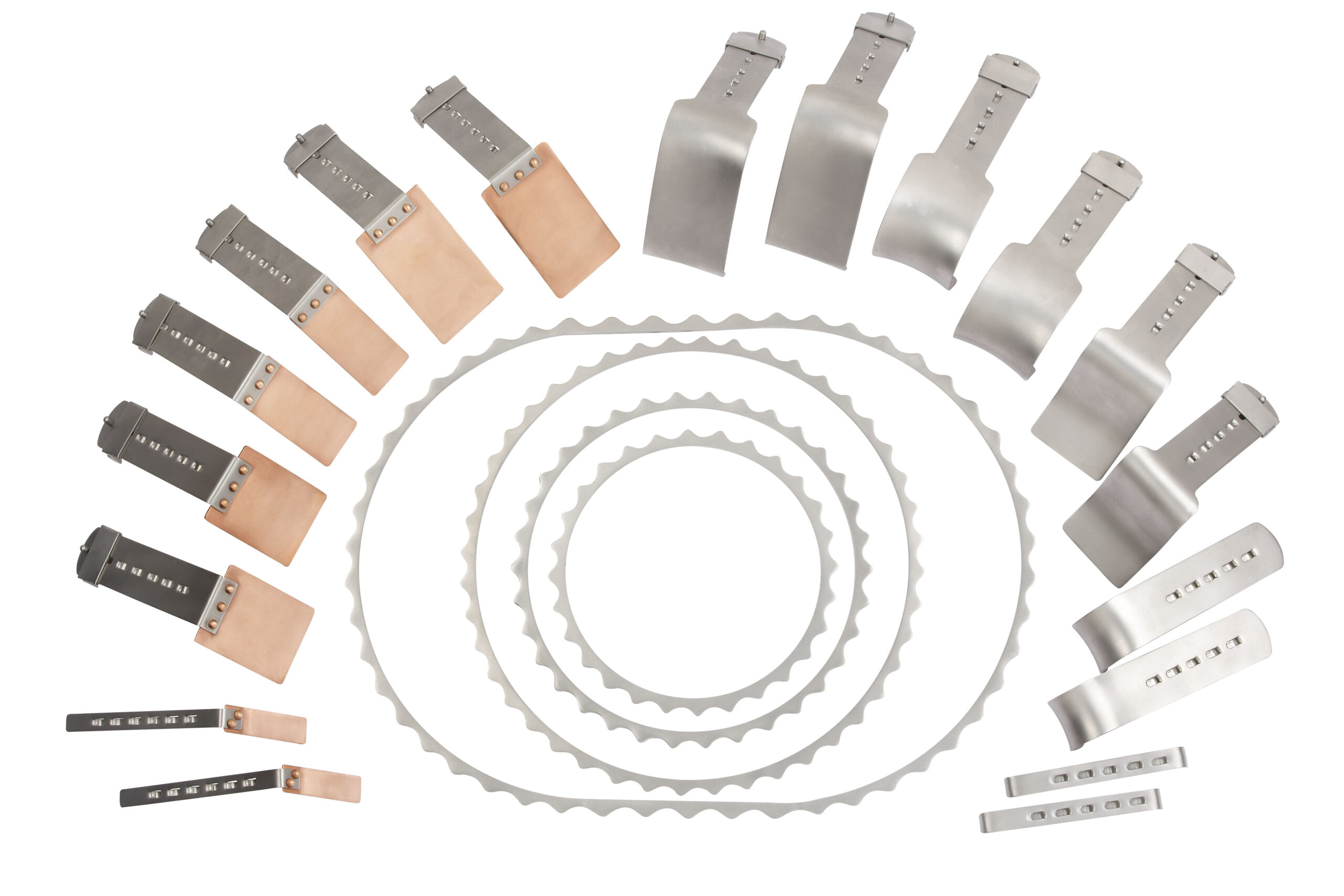 Turner Warwick Uni Ret Complete with 4 Rings & 18 Blades (Consisting of Frame A,B,C,D & 2 of each Blade A,B,C,D,E,F,G,H,J) - Bolton Surgical