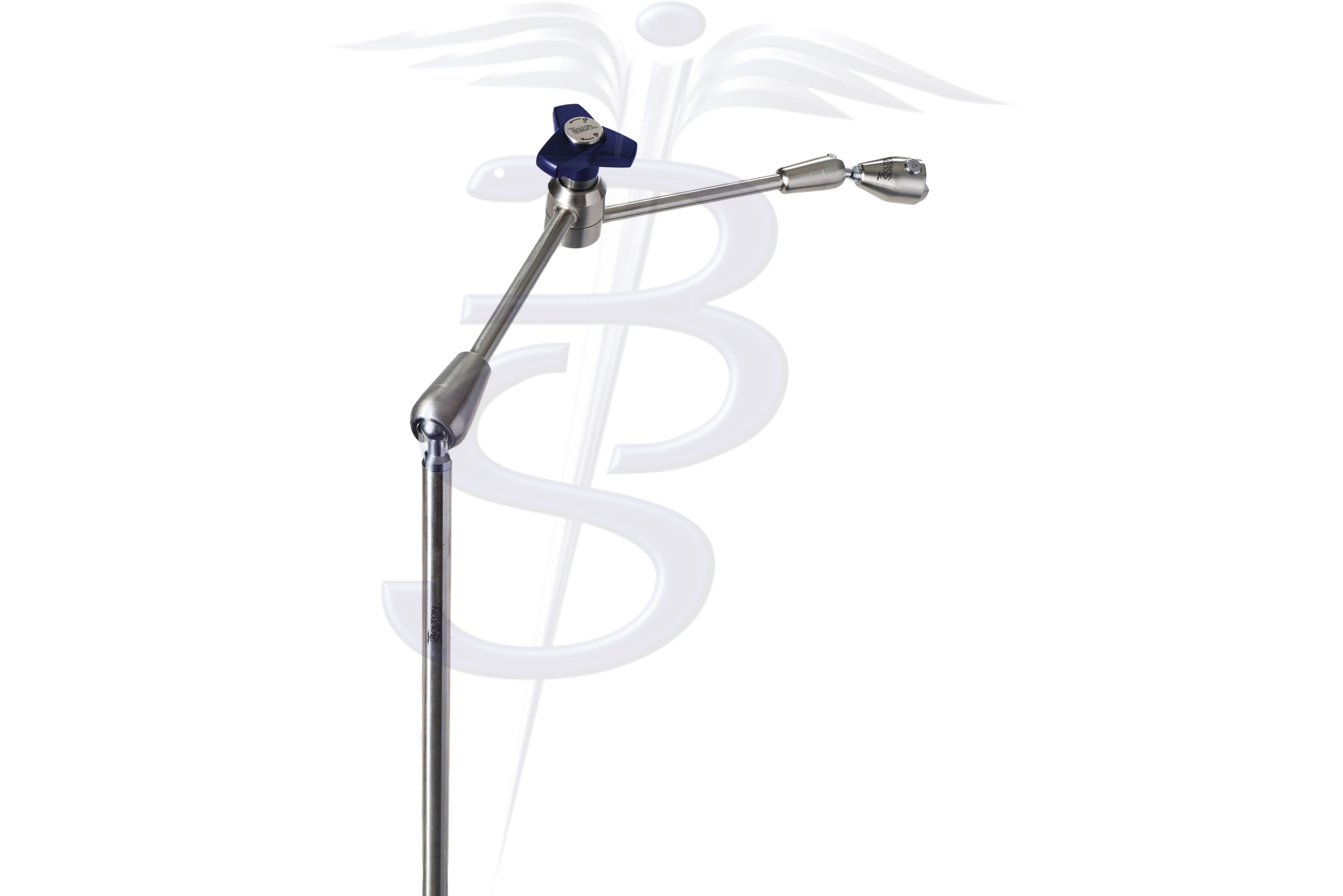 Bolton Holder and Positioner Extended Arm – Top Mount Vertical Adjustable Post overall height 437mm with 360° Rotation with an overall length (reach) of 584mm and quick release mechanism - Bolton Surgical