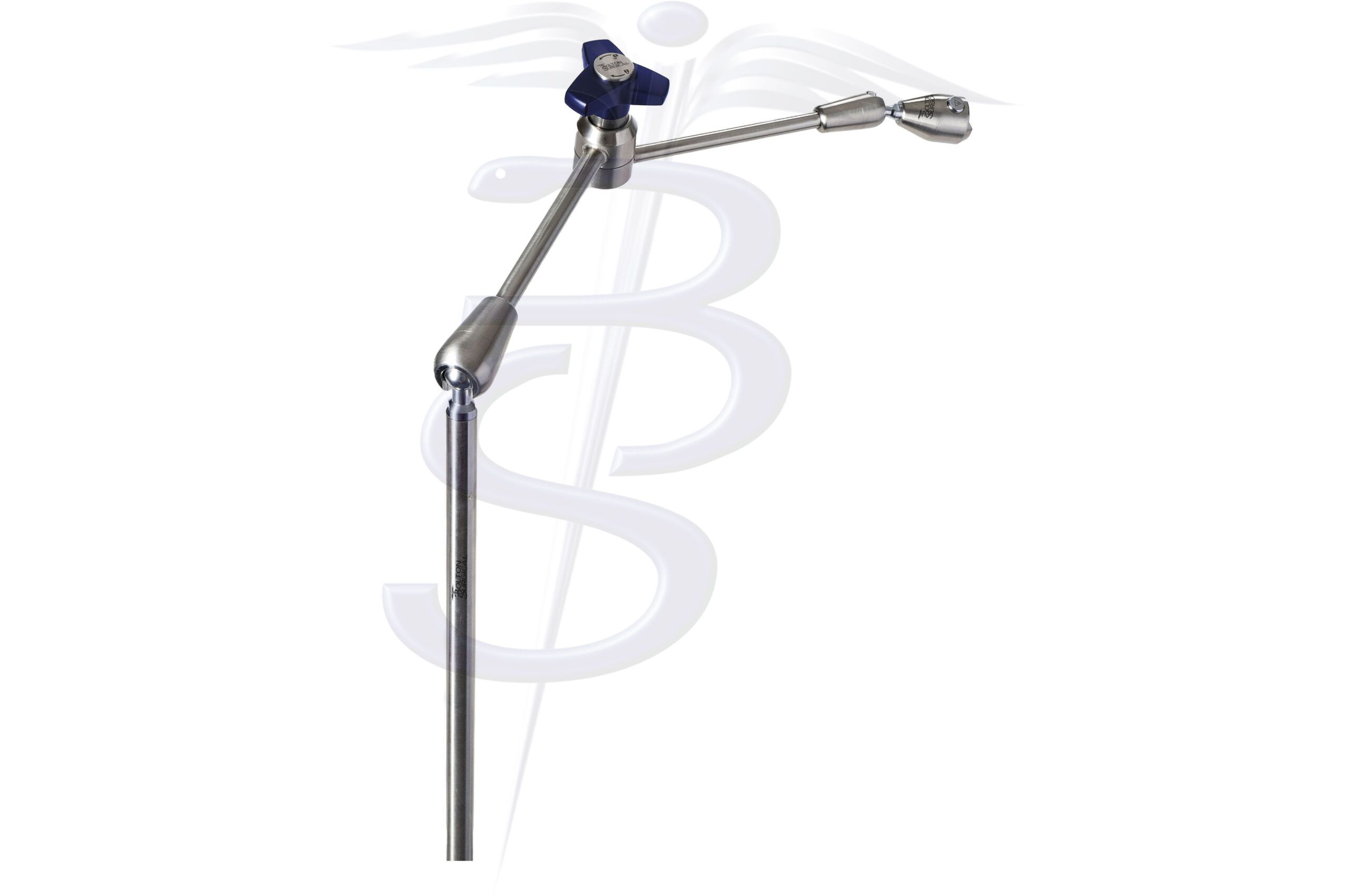Bolton Holder and Positioner Extended Arm – Top Mount Vertical Adjustable Post overall height 437mm with 360° Rotation with an overall length (reach) of 584mm and quick release mechanism - Bolton Surgical