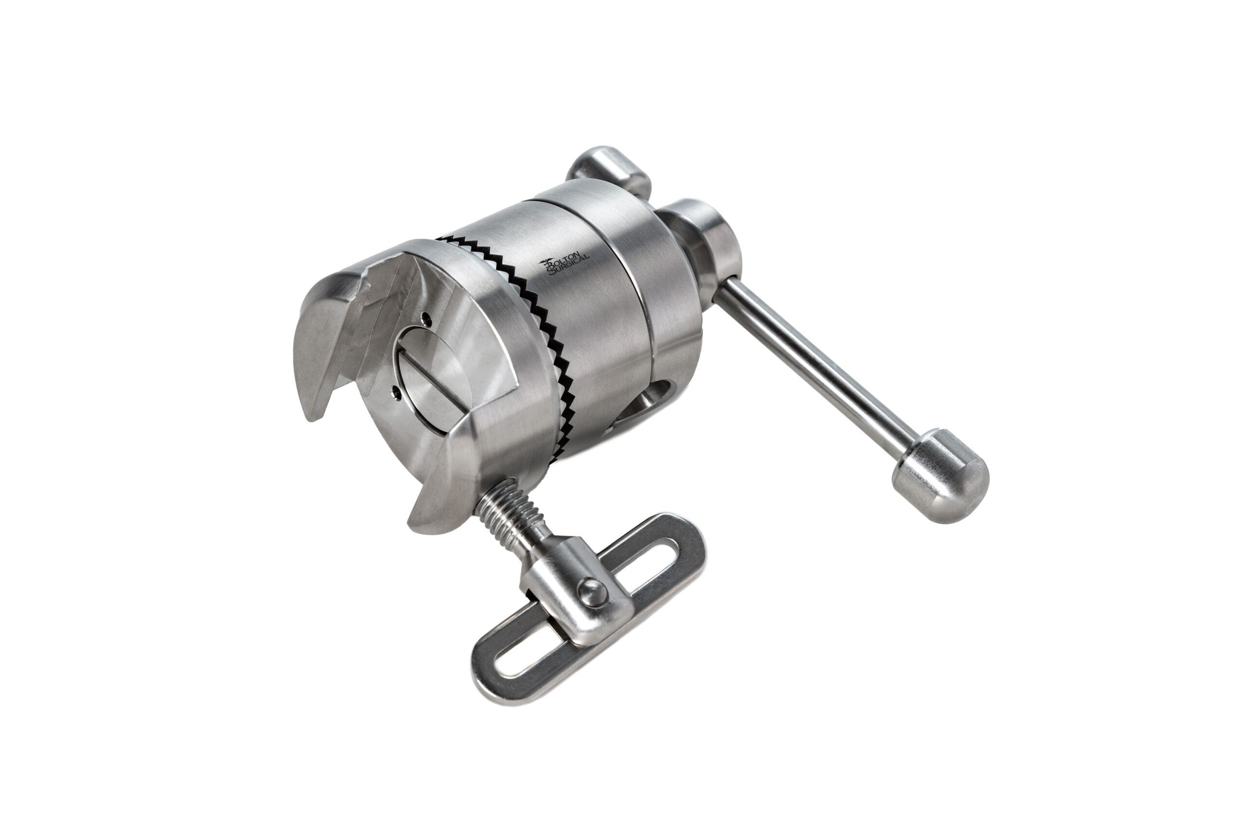 Bolton Holder Radial Table Clamp – for fixing Posts in a variety of radial positions with a maximum diameter if 16mm. Made to fit all commonly used table rail systems. - Bolton Surgical
