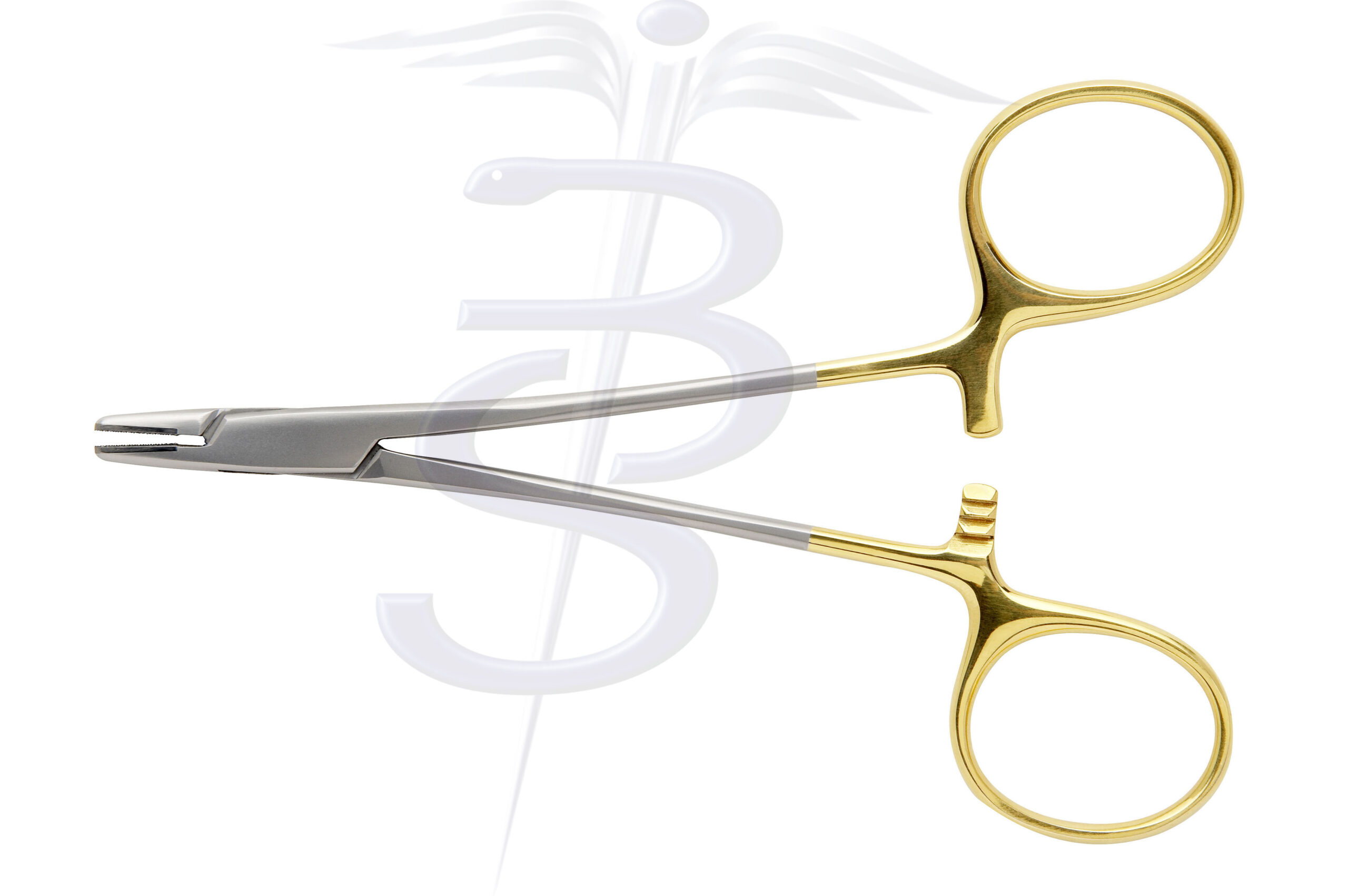 Derf Needle Holder Tungsten Carbide Jaws (Serration Pitch 0.4mm for Suture Size 3/0 to 6/0) Overall Length 120mm - Bolton Surgical