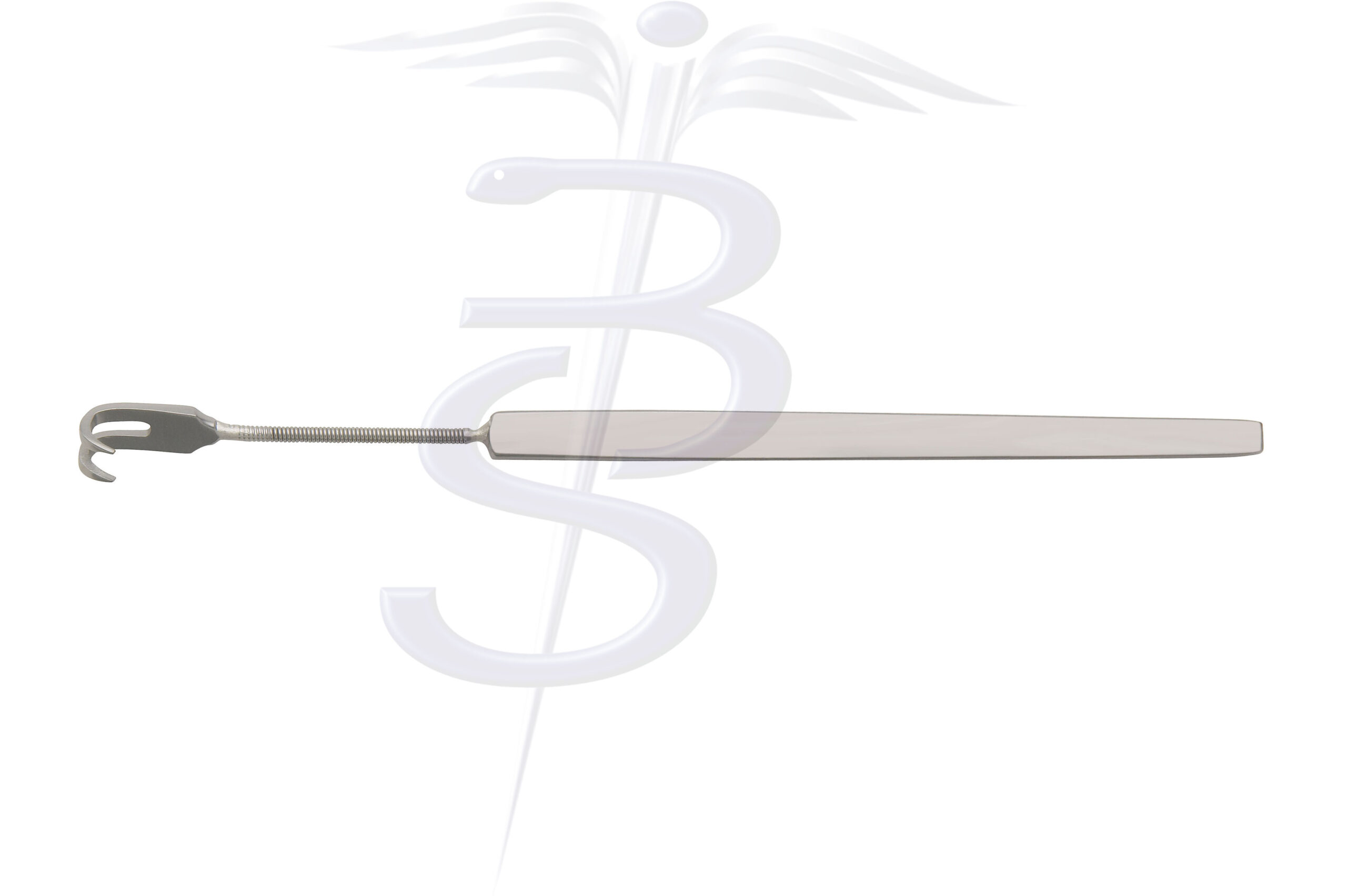 Hand Held Retractor with Flexible Spring Shaft &  2 Sharp Prongs Overall Length 160mm - Bolton Surgical