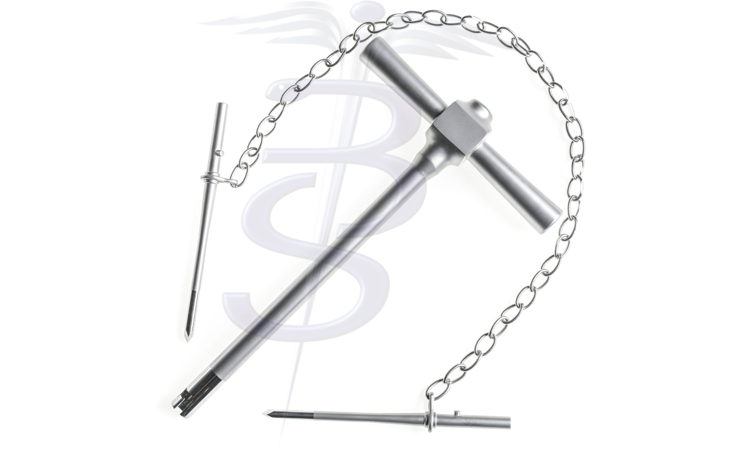 Charnley Heavy Duty Pin Inserter / Remover with two Pins and Chain - Bolton Surgical
