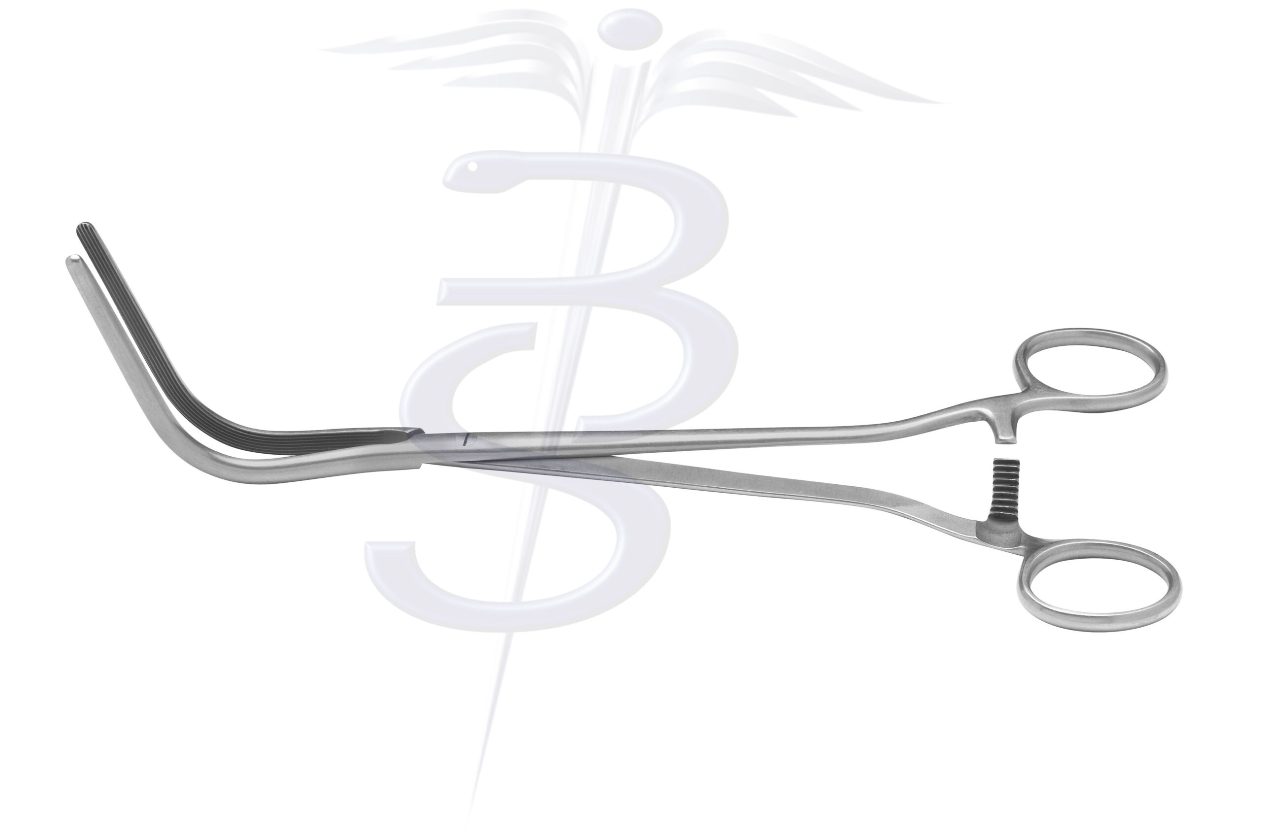Houghton Excision Clamp 85mm Jaw with Longitudinal Serrations Overall Length 255mm - Bolton Surgical