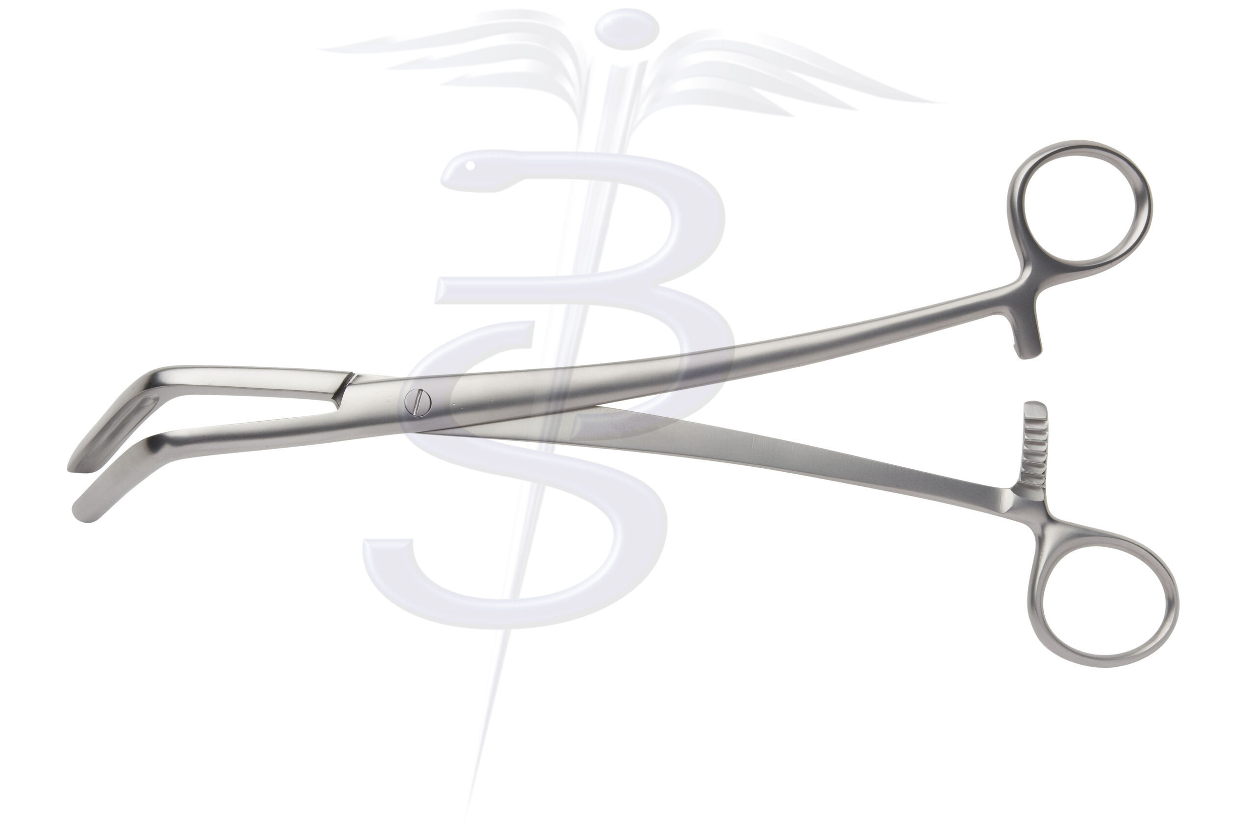 Finch Excision Clamp Angled on Flat with 95mm Hollowed Jaws Overall Length 250mm - Bolton Surgical