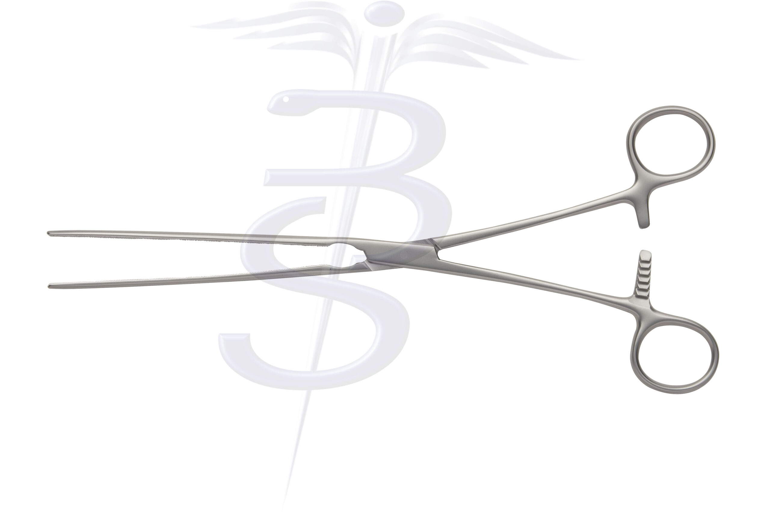 Doyen Clamp Straight with 2 x 3 Debakey Atraumatic Jaws Box Joint Overall Length 240mm - Bolton Surgical