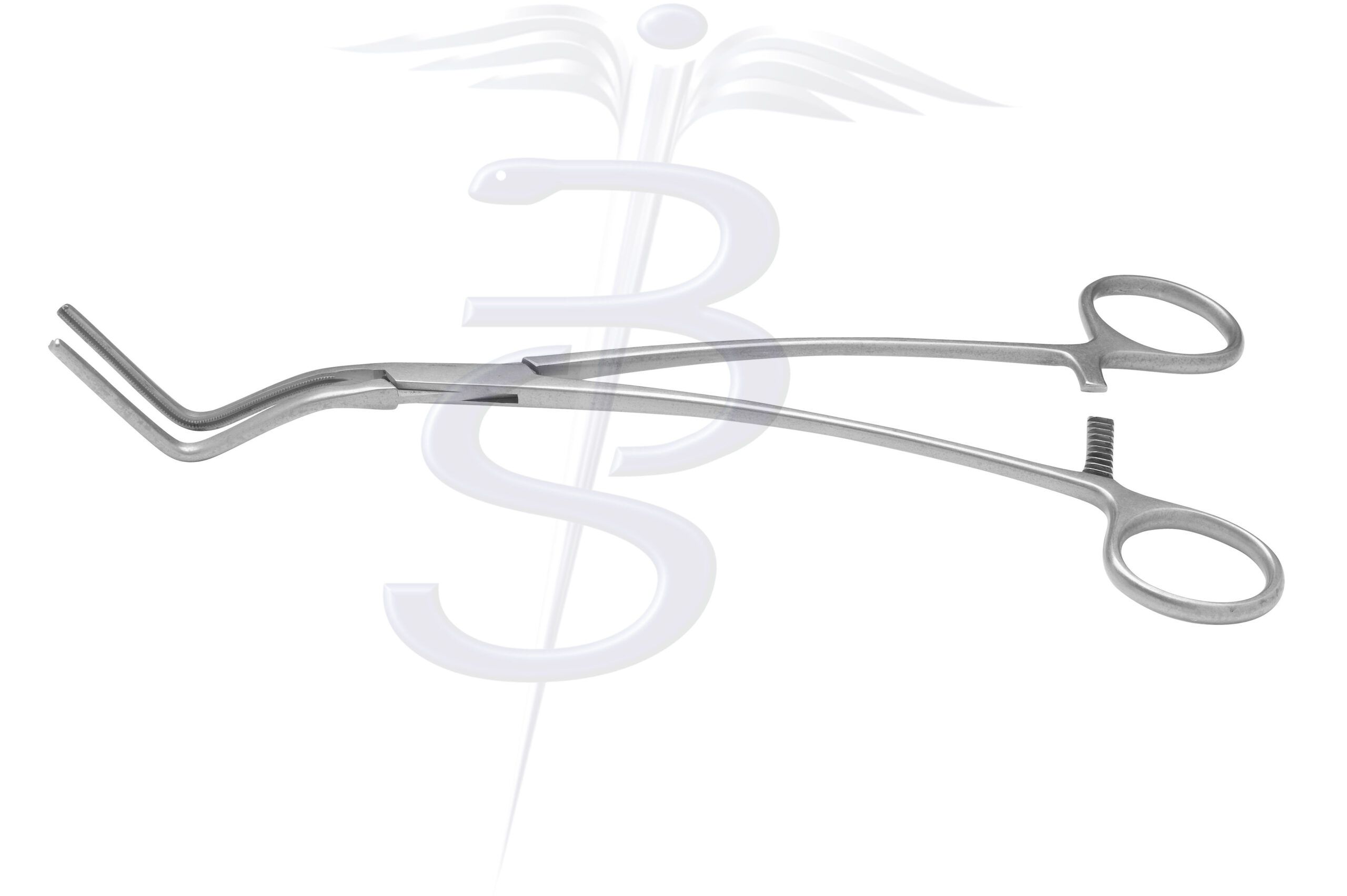 Lees Bronchus Clamp Slight Angle Debakey 1 x 2 Teeth Effective Jaw Length 65mm Overall Length 245mm - Bolton Surgical