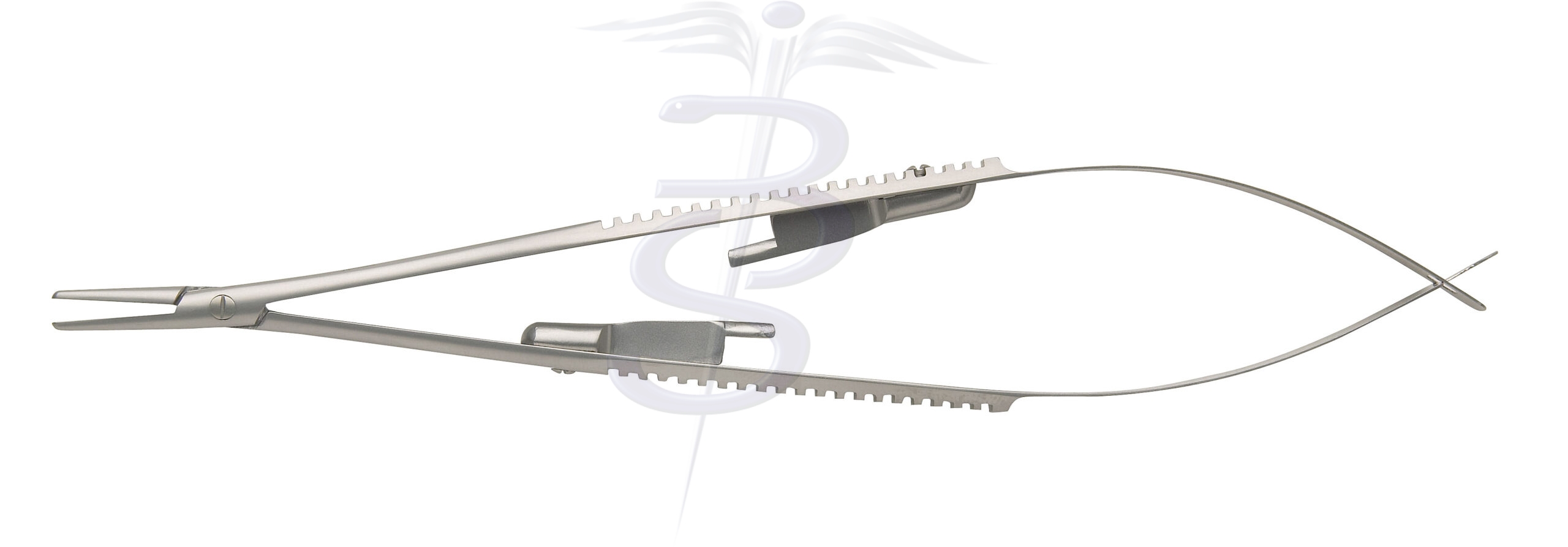 Castroviejo Needle Holder Straight Smooth Jaw Spring Action with Catch - Bolton Surgical