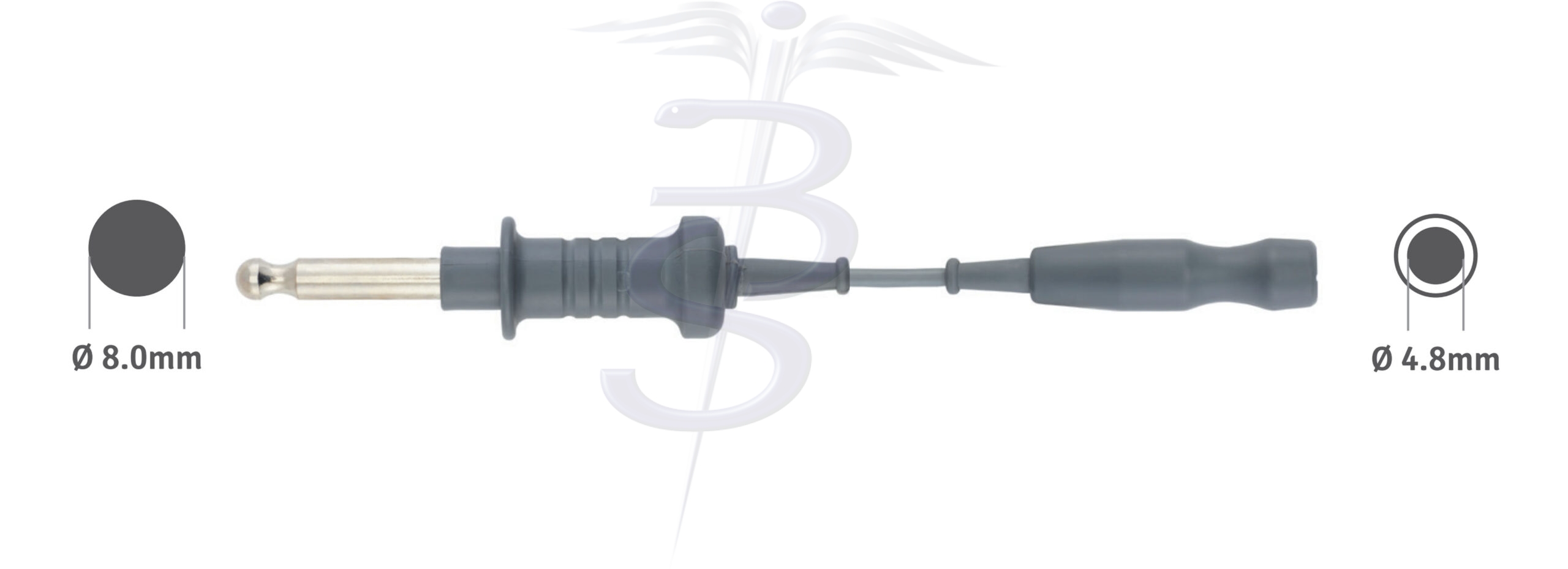 Cable Bolton-230 Monopolar  8.0mm Bovie Generator Connector with 4.8mm Socket fo fit UK Monopolar Forceps - Bolton Surgical