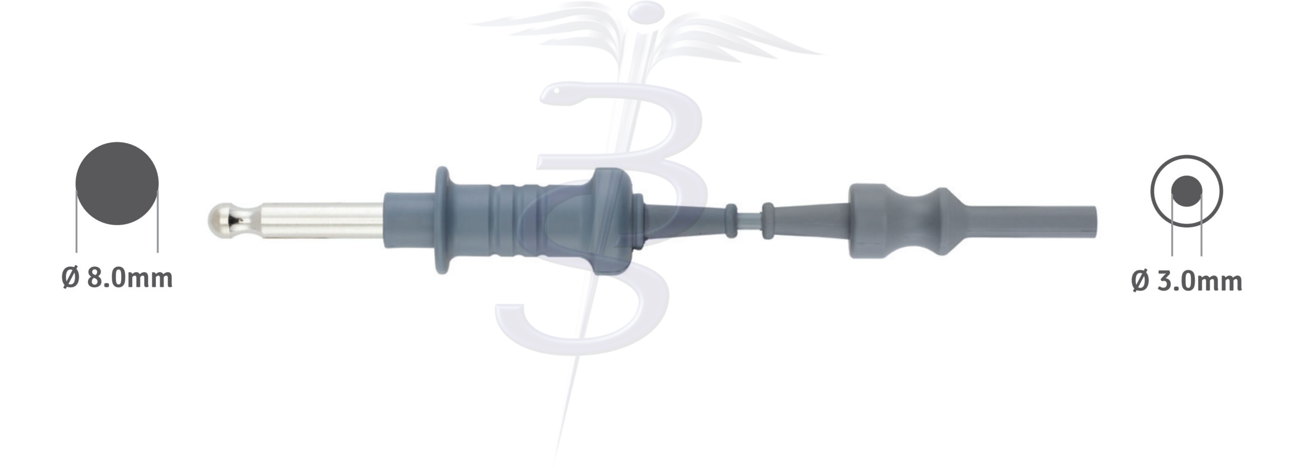Cable Bolton-230 Monopolar 8.0mm Bovie Generator Connector with 3.0mm Female Socket to fit Olympus Endoscope - Bolton Surgical