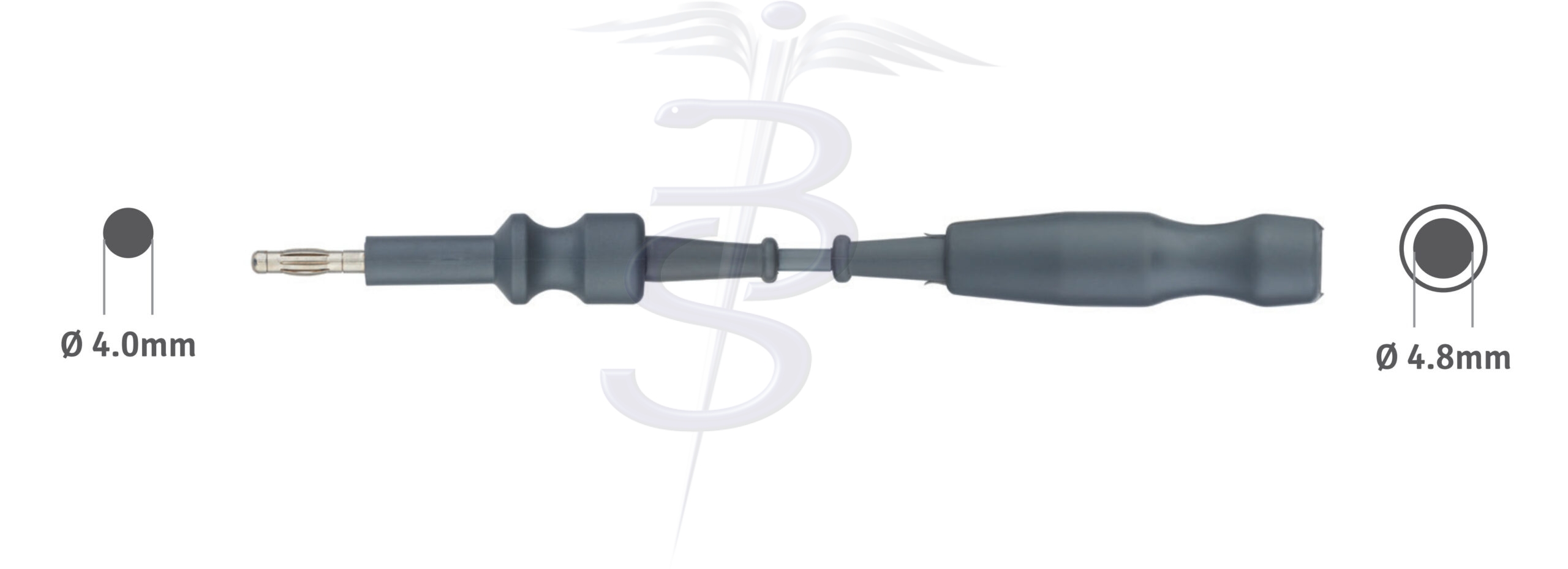 Cable Bolton-230 Monopolar 4.0mm Pin Generator Connector with 4.8mm Female Socket to fit UK Monopolar Forceps - Bolton Surgical