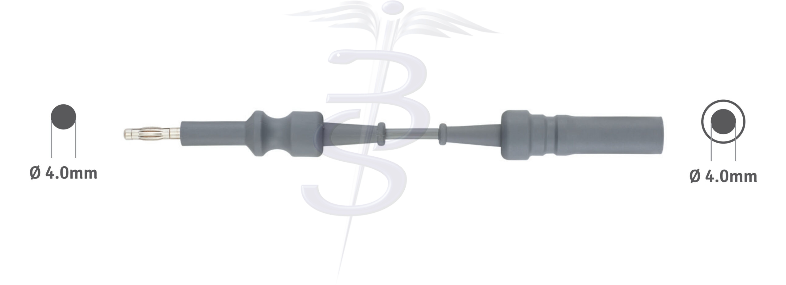 Cable Bolton-230 Monopolar 4.0mm Pin Generator Connector with 4.0mm Pin in 8mm Socket to fit Laparscope/Endoscope - Bolton Surgical