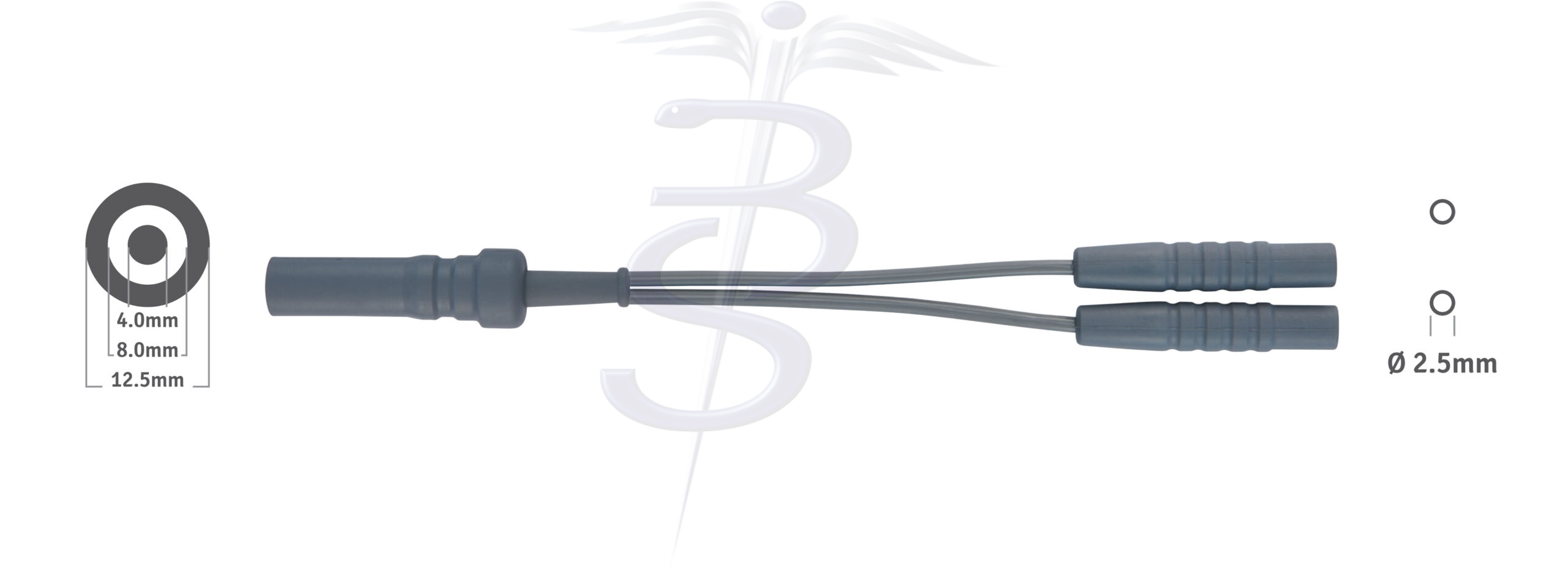 Cable Bolton-230 Bipolar 12mm Coaxial Generator Connector to fit Ethicon Powerstar™ Scissors 5 Metres - Bolton Surgical