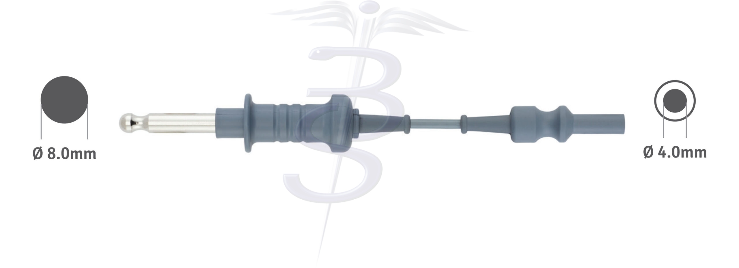 Cable Bolton-230 Monopolar 8.0mm Bovie Generator Connector with 4.0mm Female Socket to fit Laparoscope/Endoscope - Bolton Surgical
