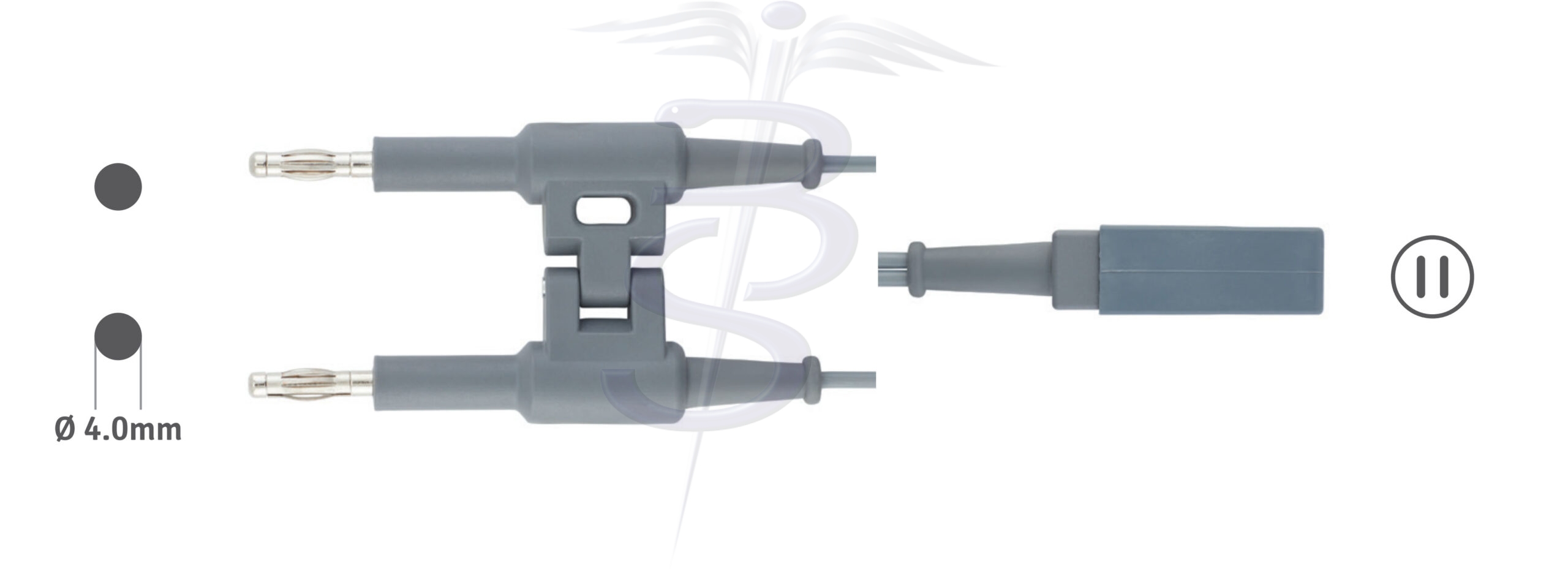 Cable Bolton-230 Bipolar 4.0mm Twin Pin Generator Connector with Twin 6.35mm Slot to fit Aesculap Forceps - Bolton Surgical