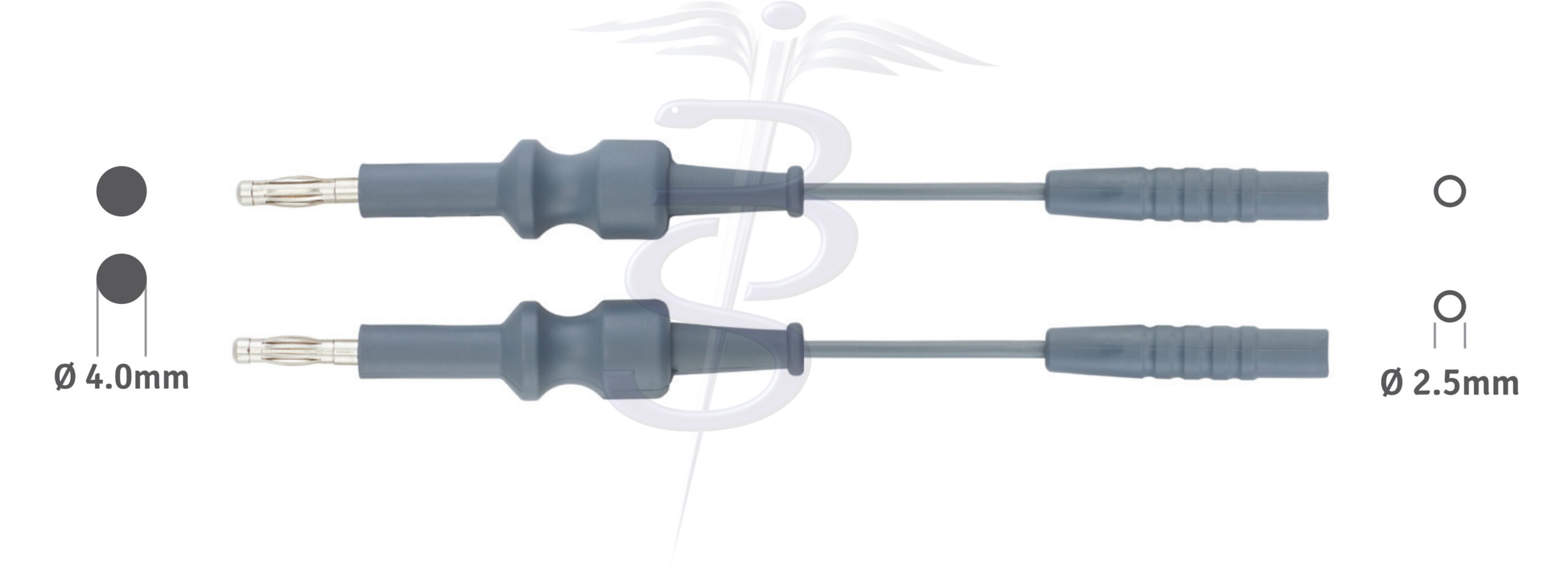 Cable Bolton-230 Bipolar 4.0mm Twin Pin Generator Connector with 2.5mm Twin Female Socket to fit Ethicon Powerstar Cable - Bolton Surgical