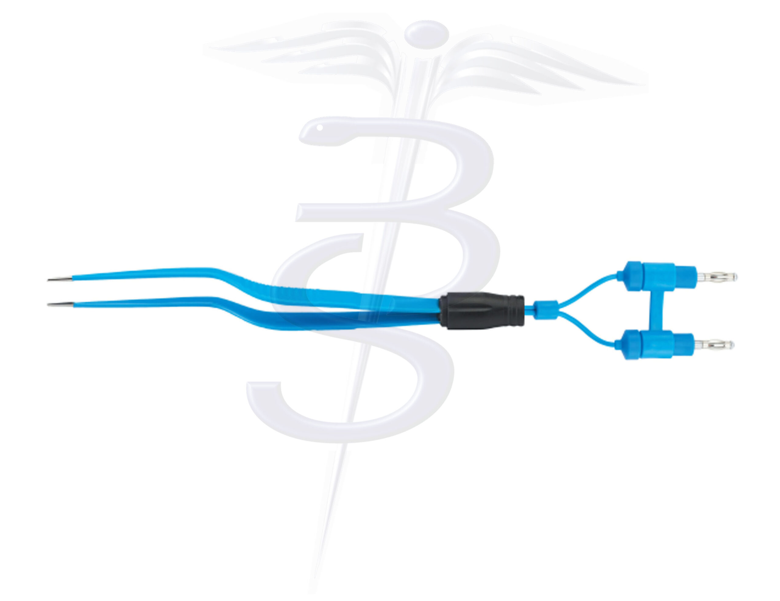 Single Use Bipolar Forceps Bayonet 1.0mm Tip with 3 Metres Twin 4mm Pin Cable (Pack of 10) - Bolton Surgical