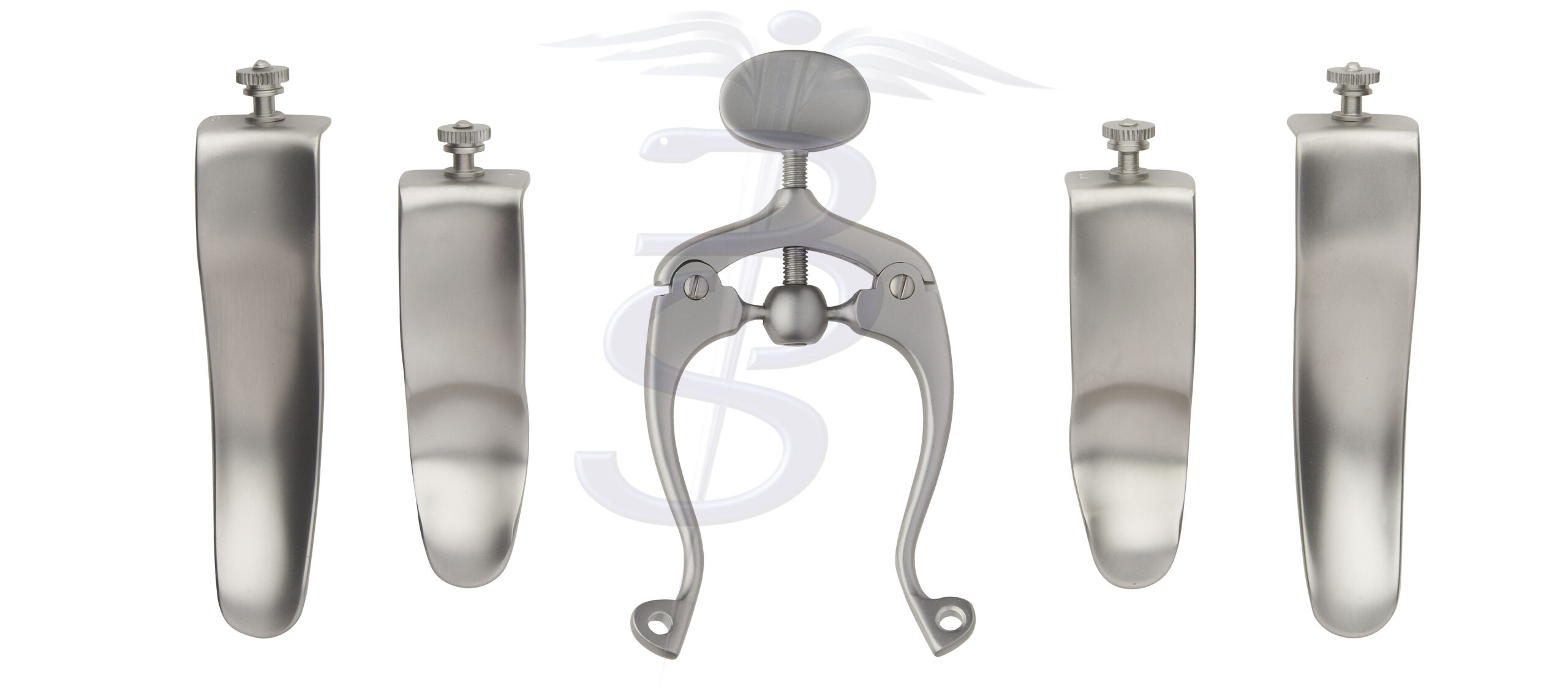 Parkes Anal Self Retaining Retractor with Winding Mechanism (Consisting of Two Pairs of Rotating Blades 95mm x 24mm & 75mm x 24mm) - Bolton Surgical