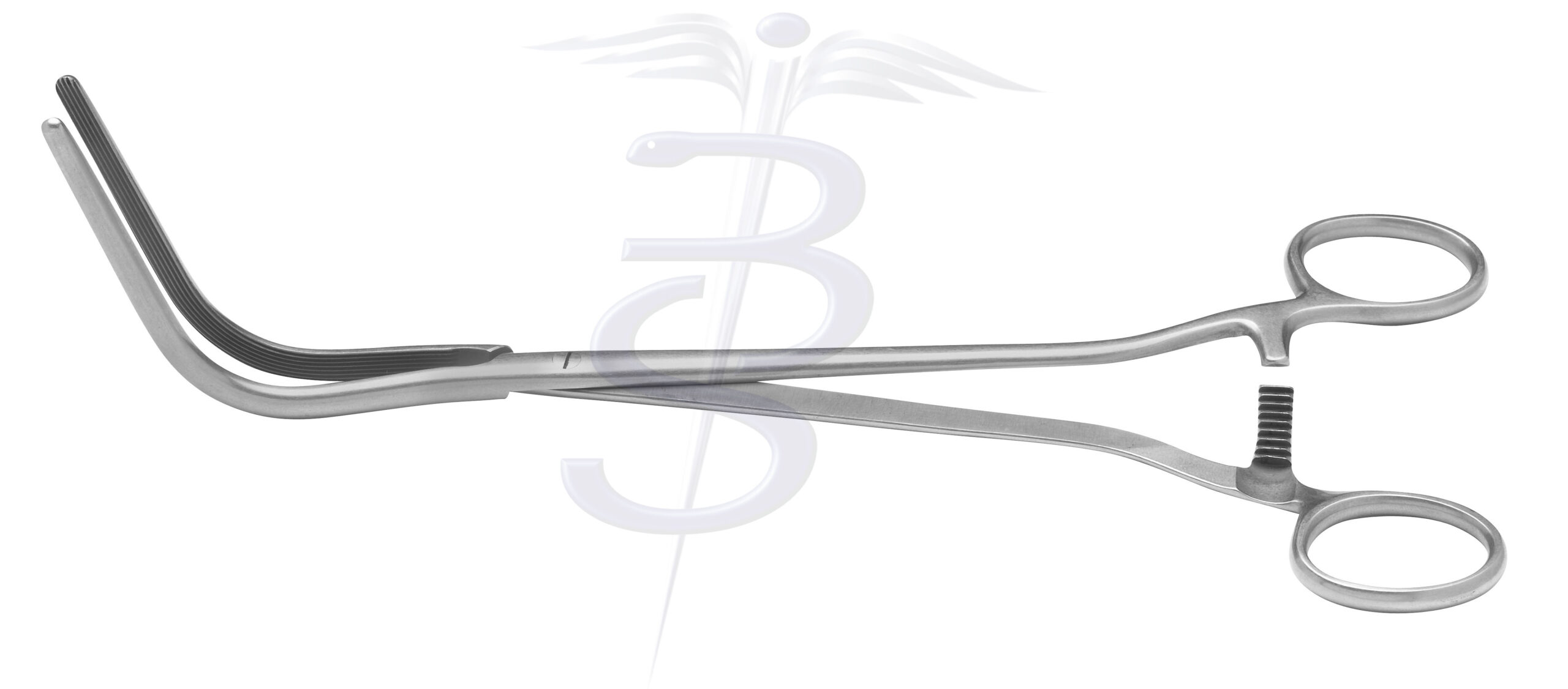 Houghton Excision Clamp 85mm Jaw with Longitudinal Serrations Overall Length 255mm - Bolton Surgical