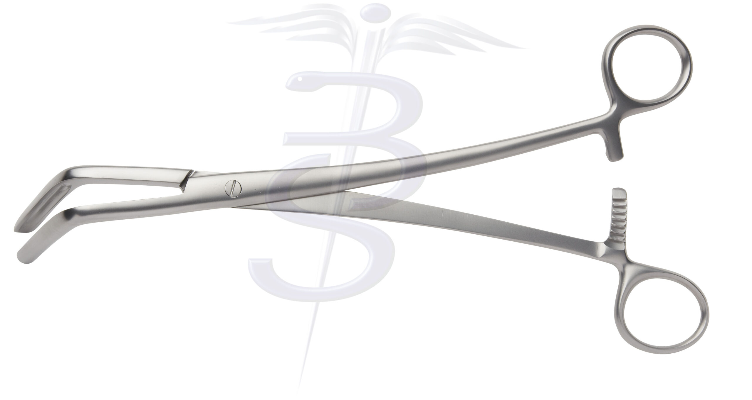 Finch Excision Clamp Angled on Flat with 95mm Hollowed Jaws Overall Length 250mm - Bolton Surgical