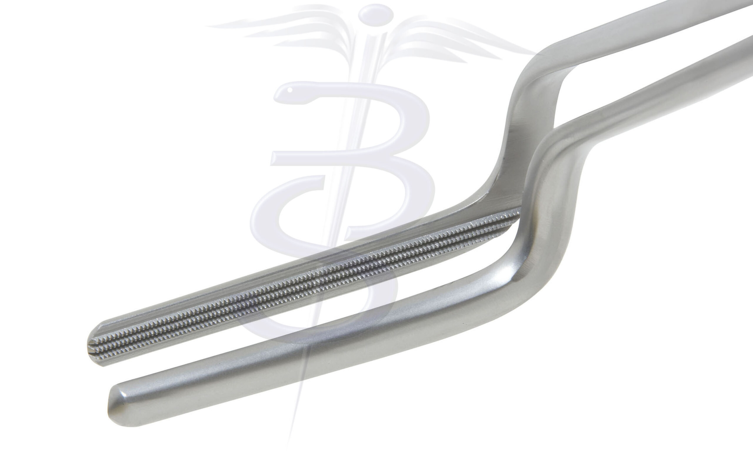 Resano Bowel Clamp Curved to Right 1 x 2 Debakey Atraumatic Jaw Overall Length 305mm - Bolton Surgical