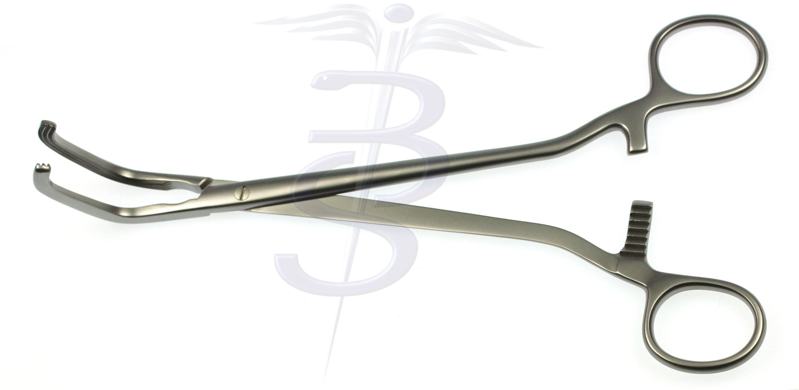 Price Thomas Bronchus Clamp Plain with Full Longitudinal Serrations  50mm Jaw Overall Length 220mm - Bolton Surgical