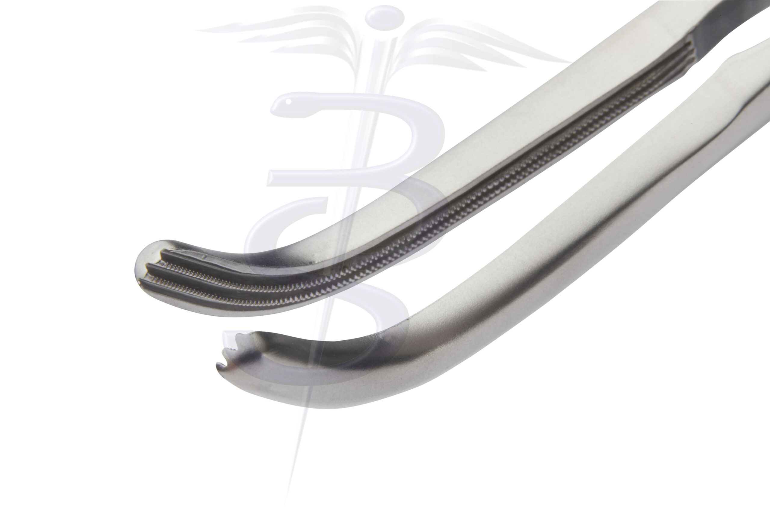 Seedhouse Clamp 3rd Curve with 2 x 3 Debakey Atraumatic Jaw Overall Length 300mm - Bolton Surgical