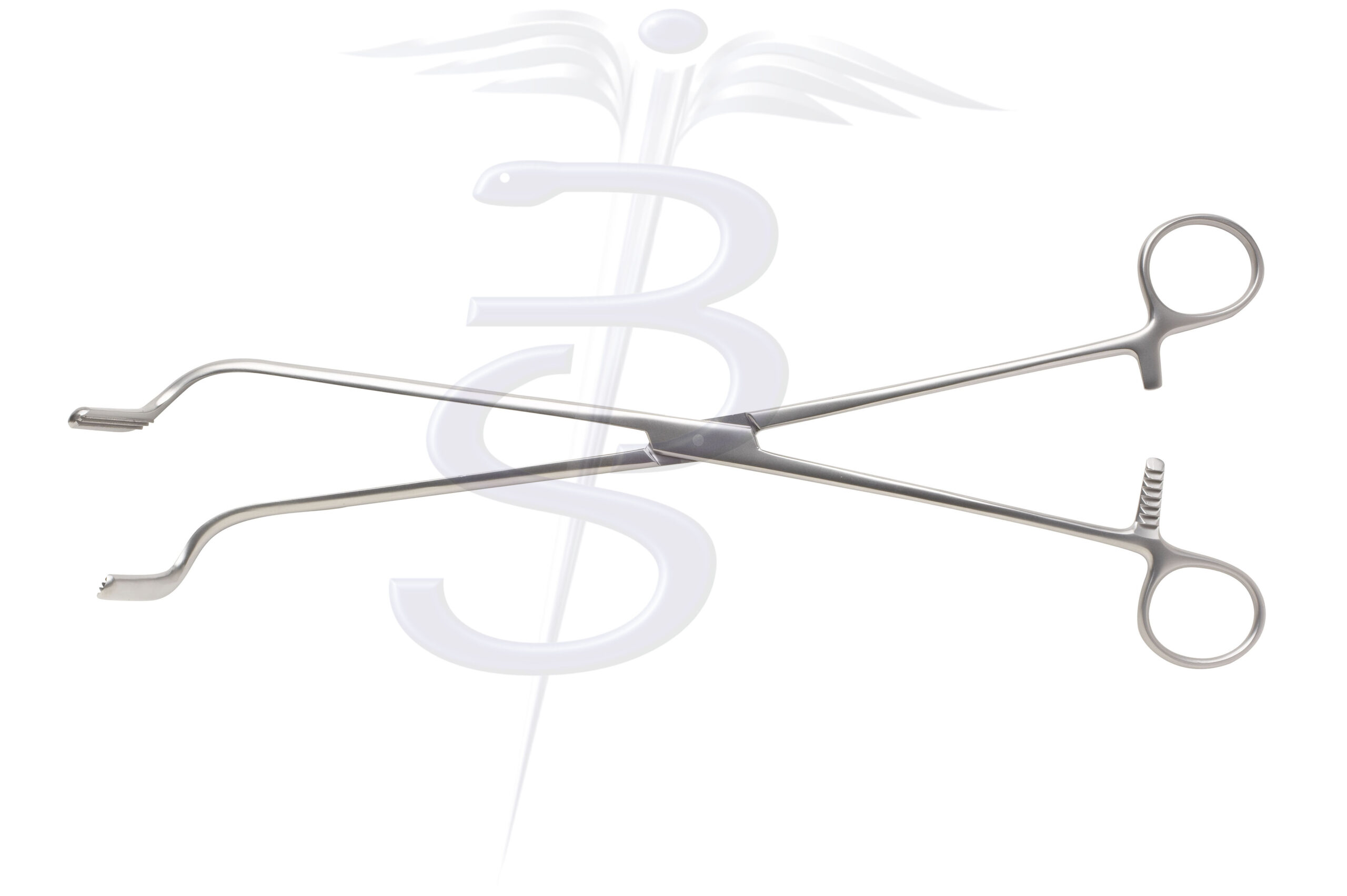 Resano Bowel Clamp Curved to Right 1 x 2 Debakey Atraumatic Jaw Overall Length 305mm - Bolton Surgical