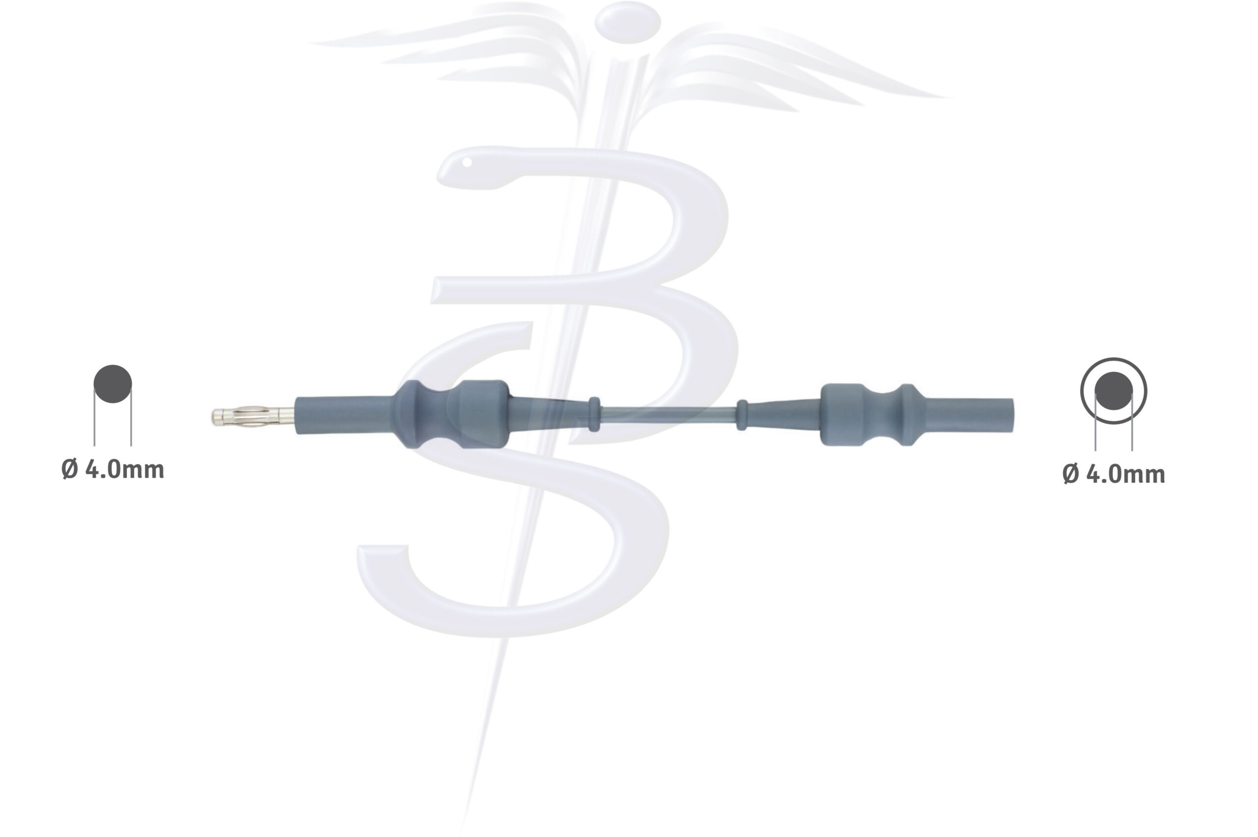 Cable Bolton-230 Monopolar  4.0mm Pin Generator Connector with 4.0mm Female Socket to fit Laparoscope/Endoscopes 5 Metres - Bolton Surgical