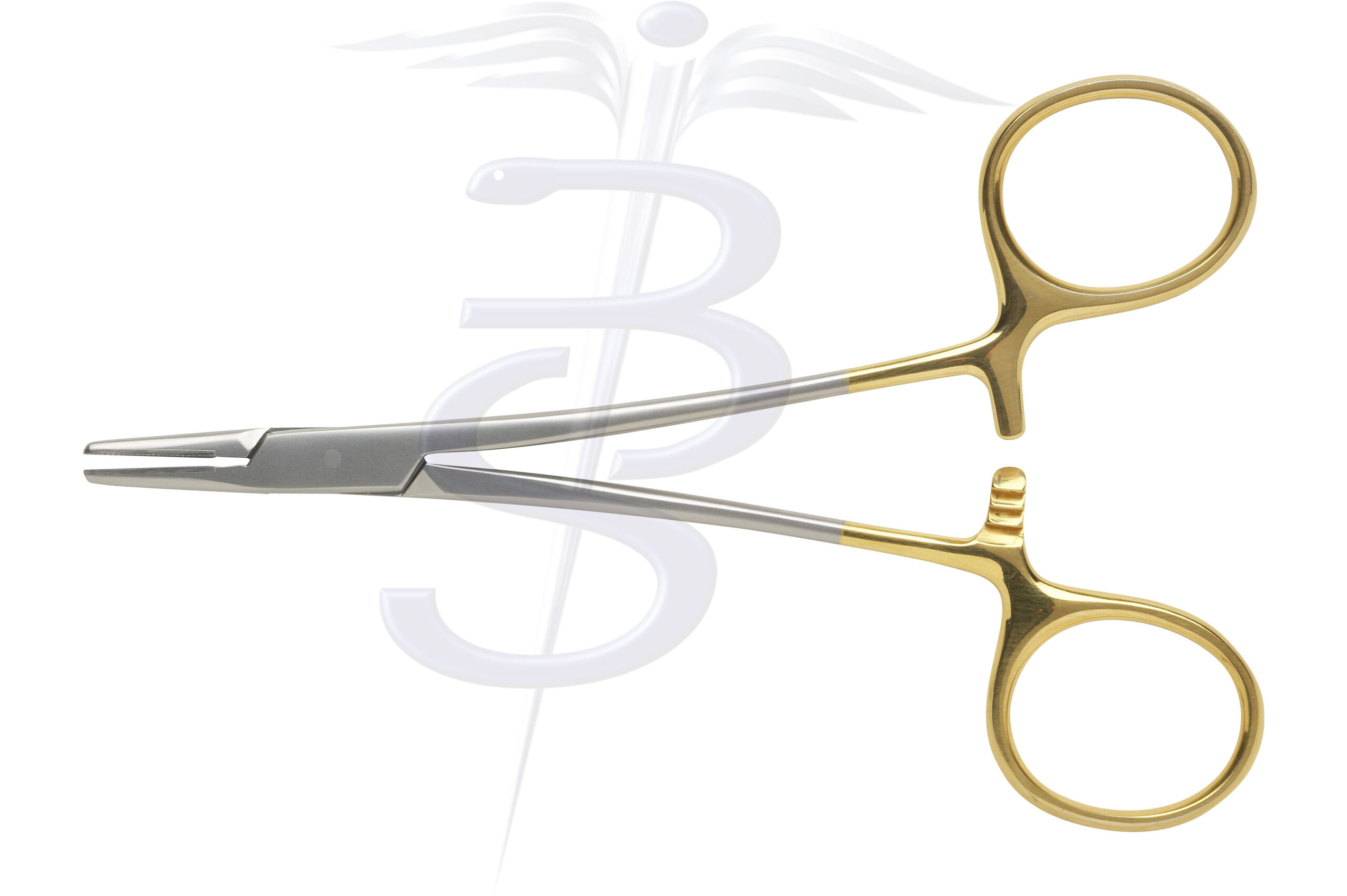 Halsey Needle Holder Tungsten Carbide Jaws (Serration Pitch 0.4mm for Suture Size 3/0 to 6/0) Overall Length 125mm - Bolton Surgical