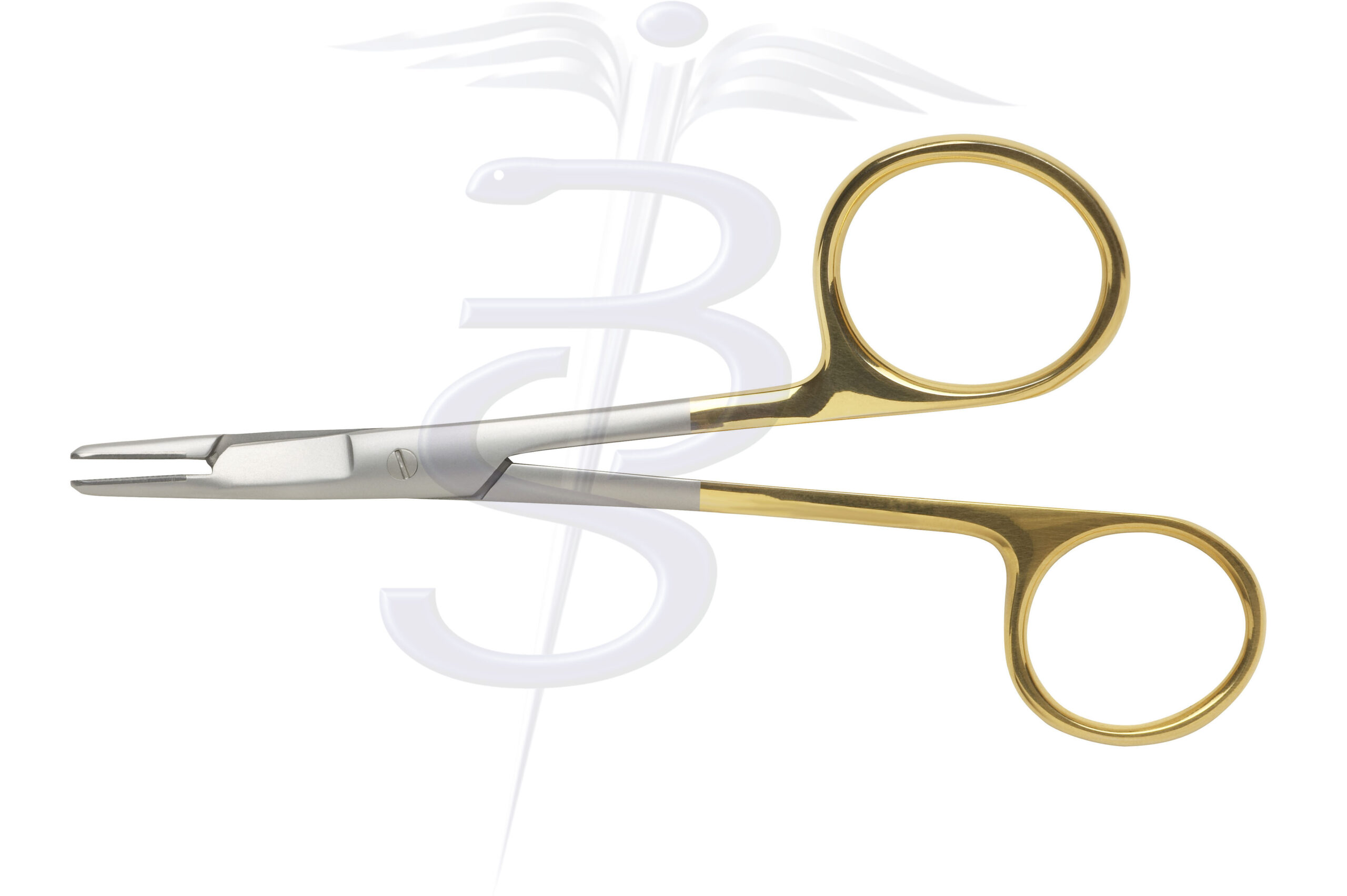 Foster Gillies Combination Needle Holder & Scissor Right Hand with Tungsten Carbide Jaws (Serration Pitch 0.4mm for Suture Size 3/0 to 6/0) Overall Length 125mm - Bolton Surgical