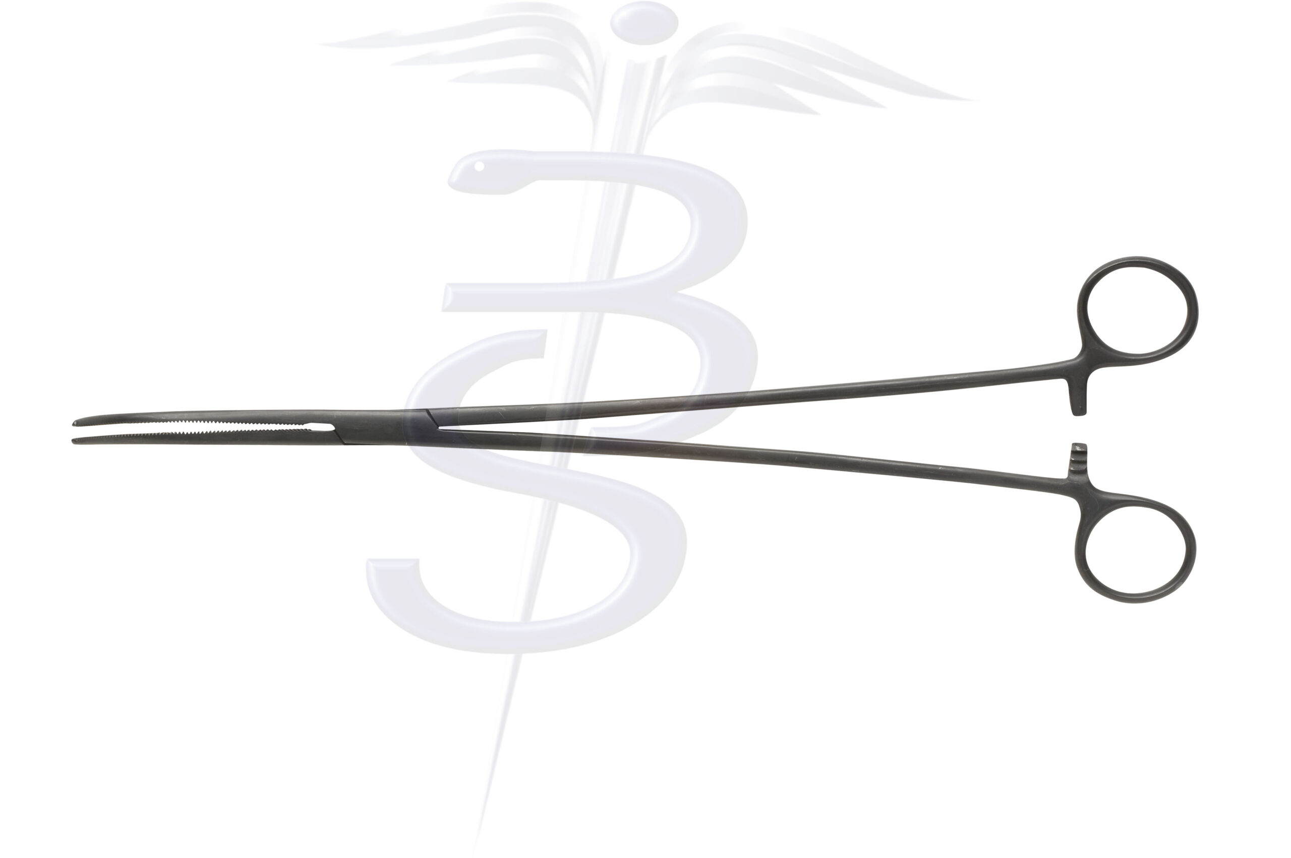 Roberts Artery Forcep Curved with Box Joint and Fully Serrated Jaws Black Finish - Bolton Surgical